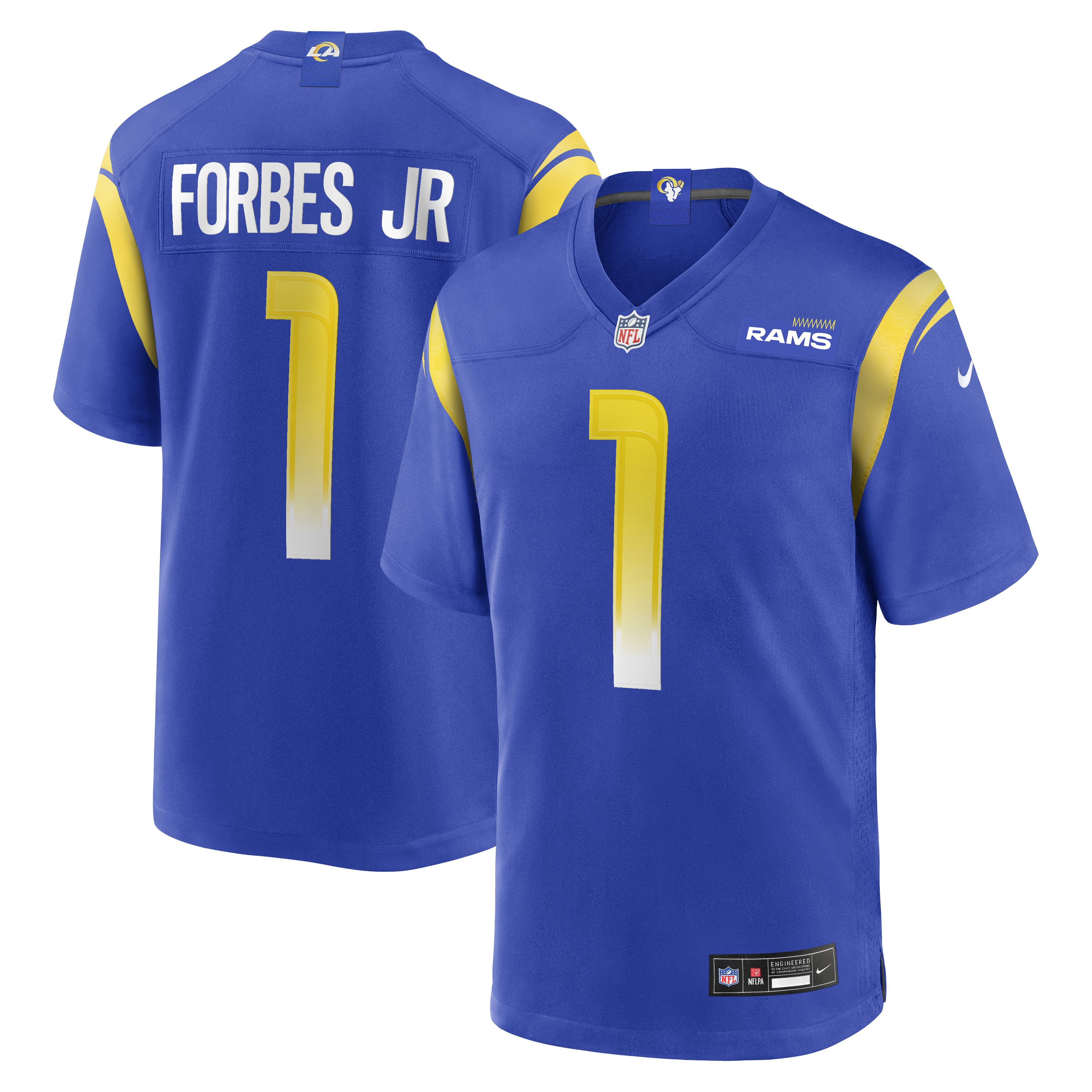 Emmanuel Forbes Jr. Los Angeles Rams Team Game Jersey - Royal | Stitched Football Jersey TJS2336