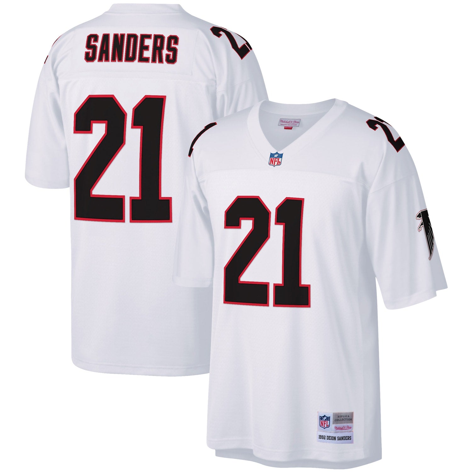 Deion Sanders Atlanta Falcons M & N Legacy Replica Jersey - White | Stitched Football Jersey TJS2401