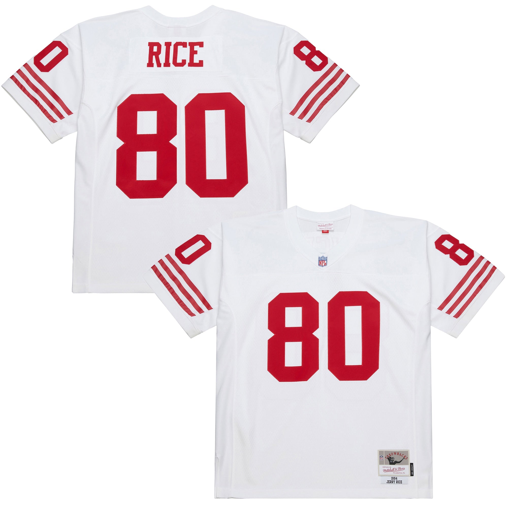 Jerry Rice San Francisco 49ers M & N 1994 Legacy Replica Jersey - White | Stitched Football Jersey TJS2207
