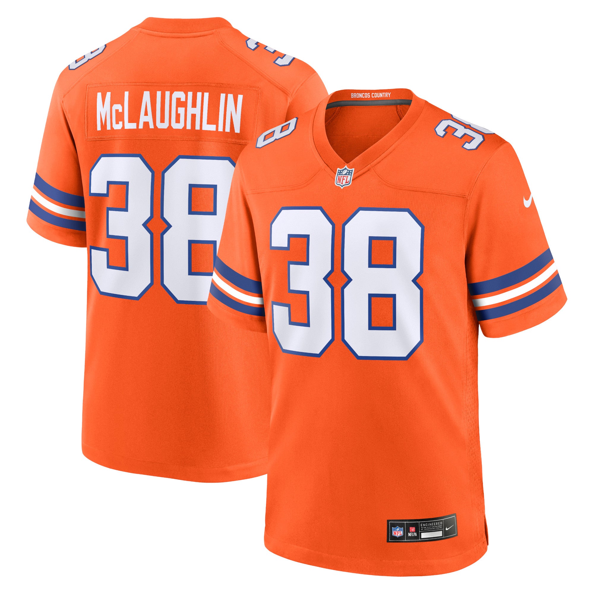 Jaleel McLaughlin Denver Broncos Mile High Collection 1977 Throwback Player Game Jersey - Orange | Stitched Football Jersey TJS2402
