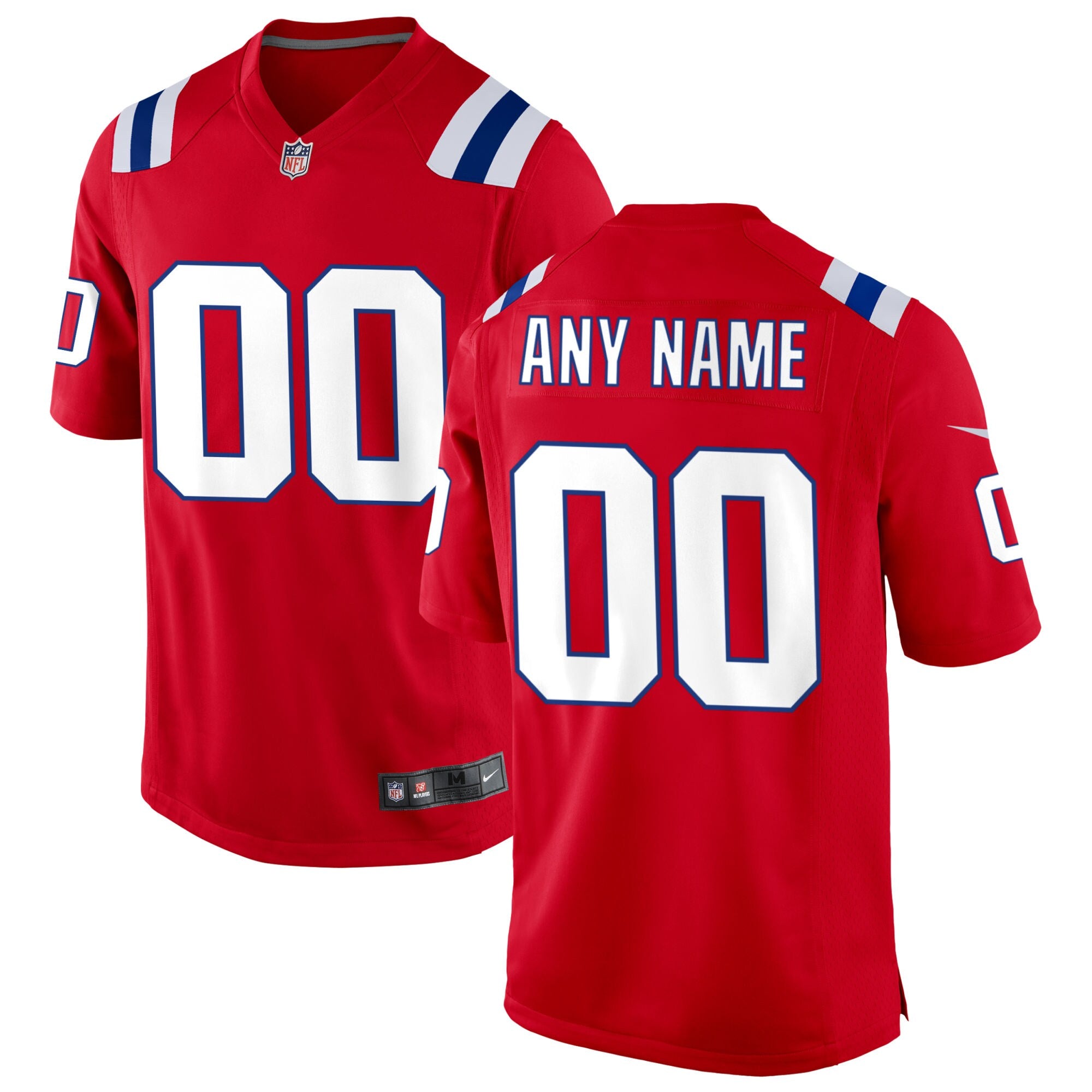 New England Patriots Alternate Custom Jersey - Red | Stitched Football Jersey TJS2382