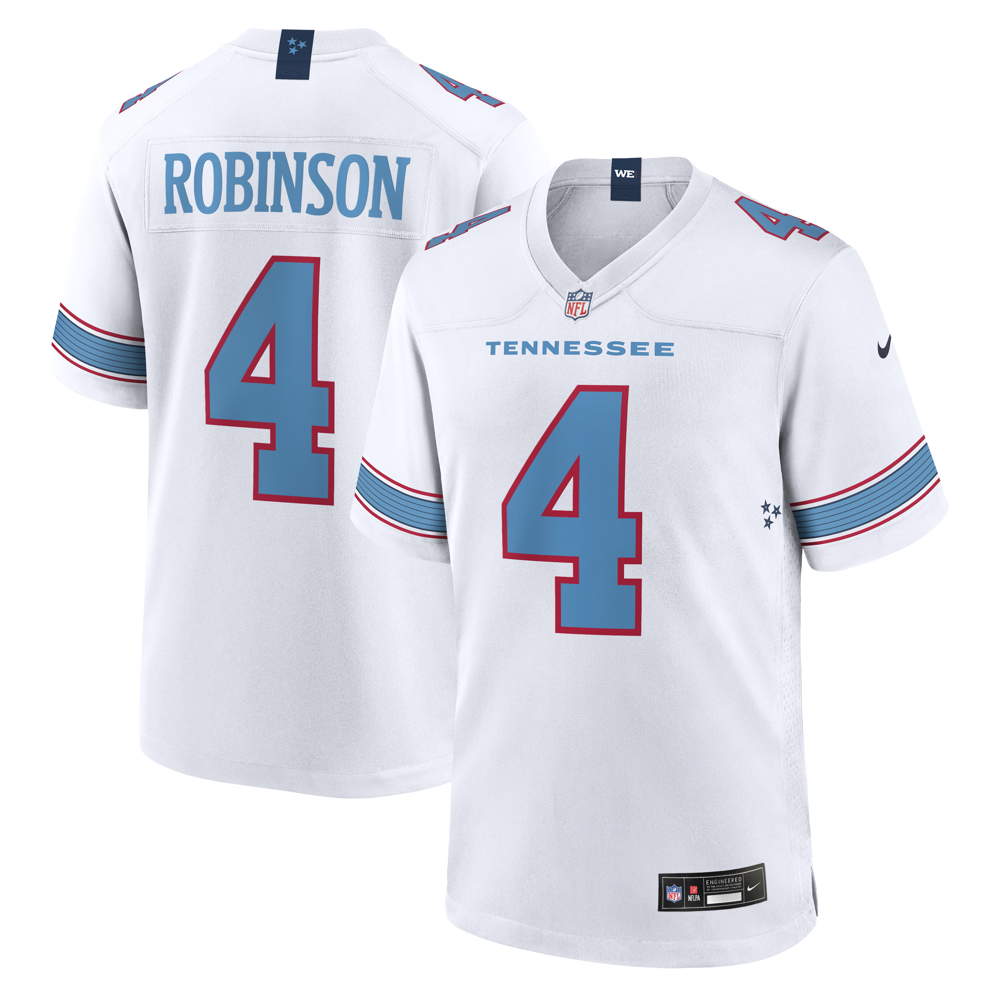 Wan'Dale Robinson Tennessee Titans Game Jersey - White | Stitched Football Jersey TJS2378