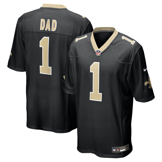 Number 1 Dad New Orleans Saints Game Jersey - Black | Stitched Football Jersey TJS2375