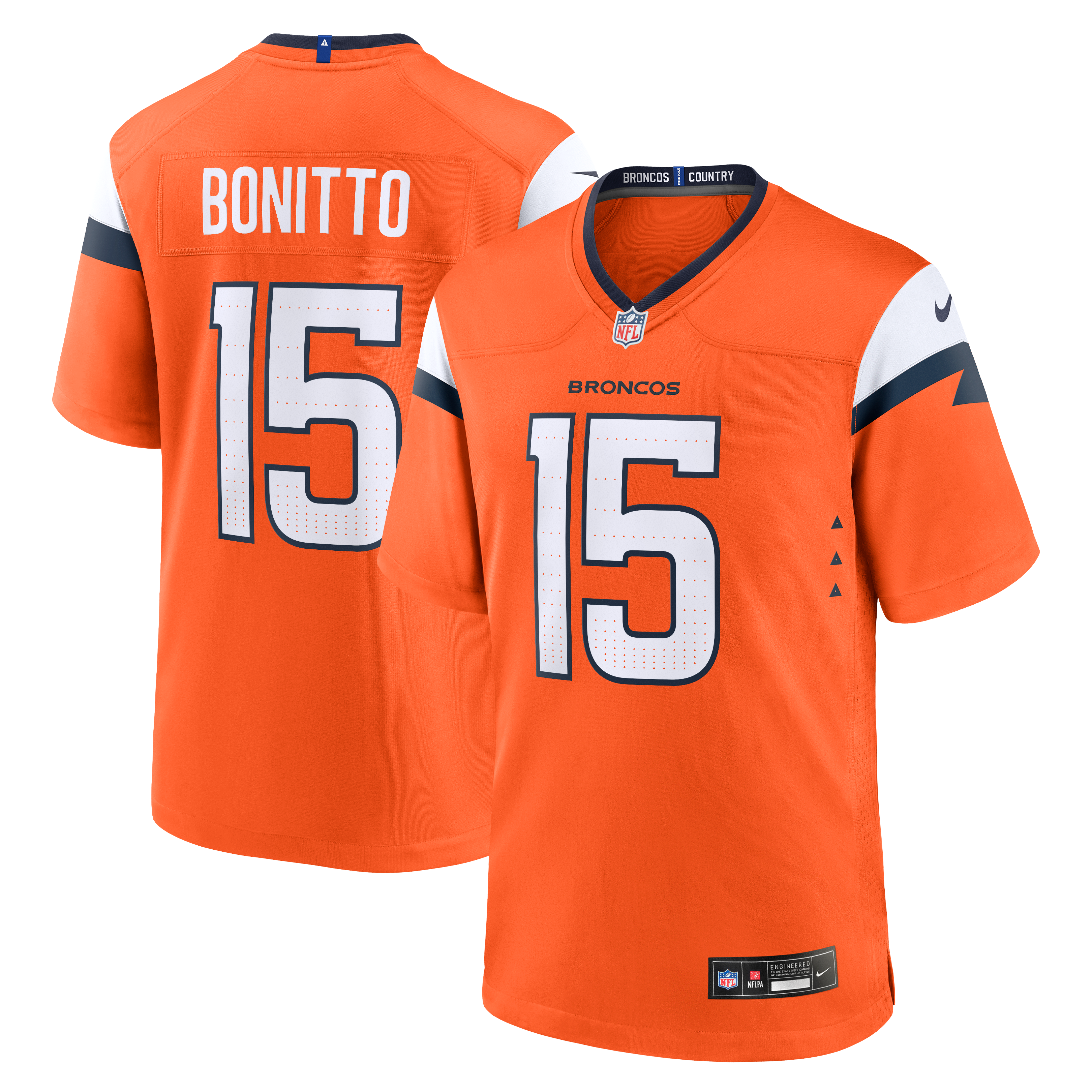 Nik Bonitto Denver Broncos Team Game Jersey - Orange | Stitched Football Jersey TJS2433