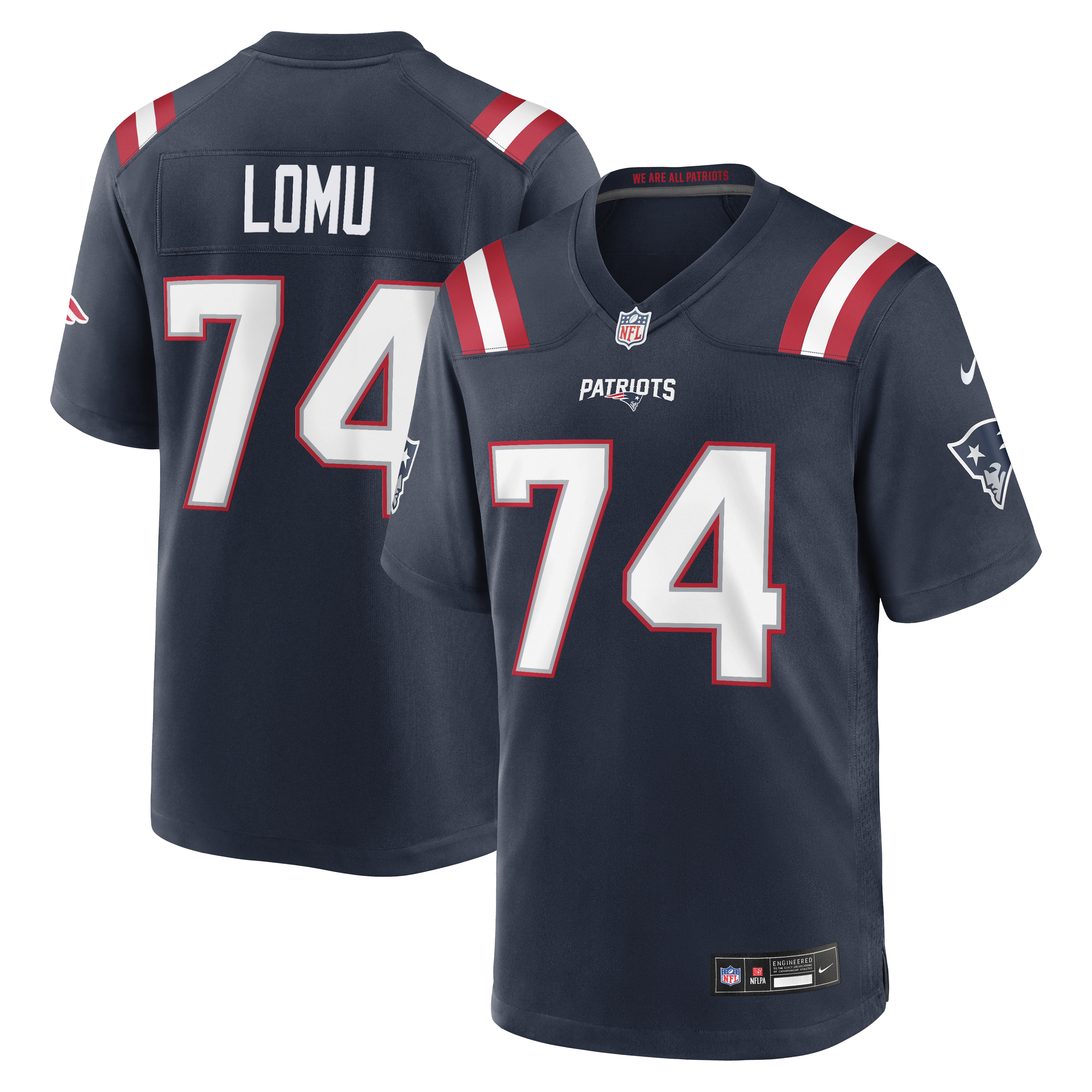 Caleb Lomu New England Patriots 2026 NFL Draft First Round Pick No. 28 Team Game Jersey - Navy | Stitched Football Jersey TJS2334