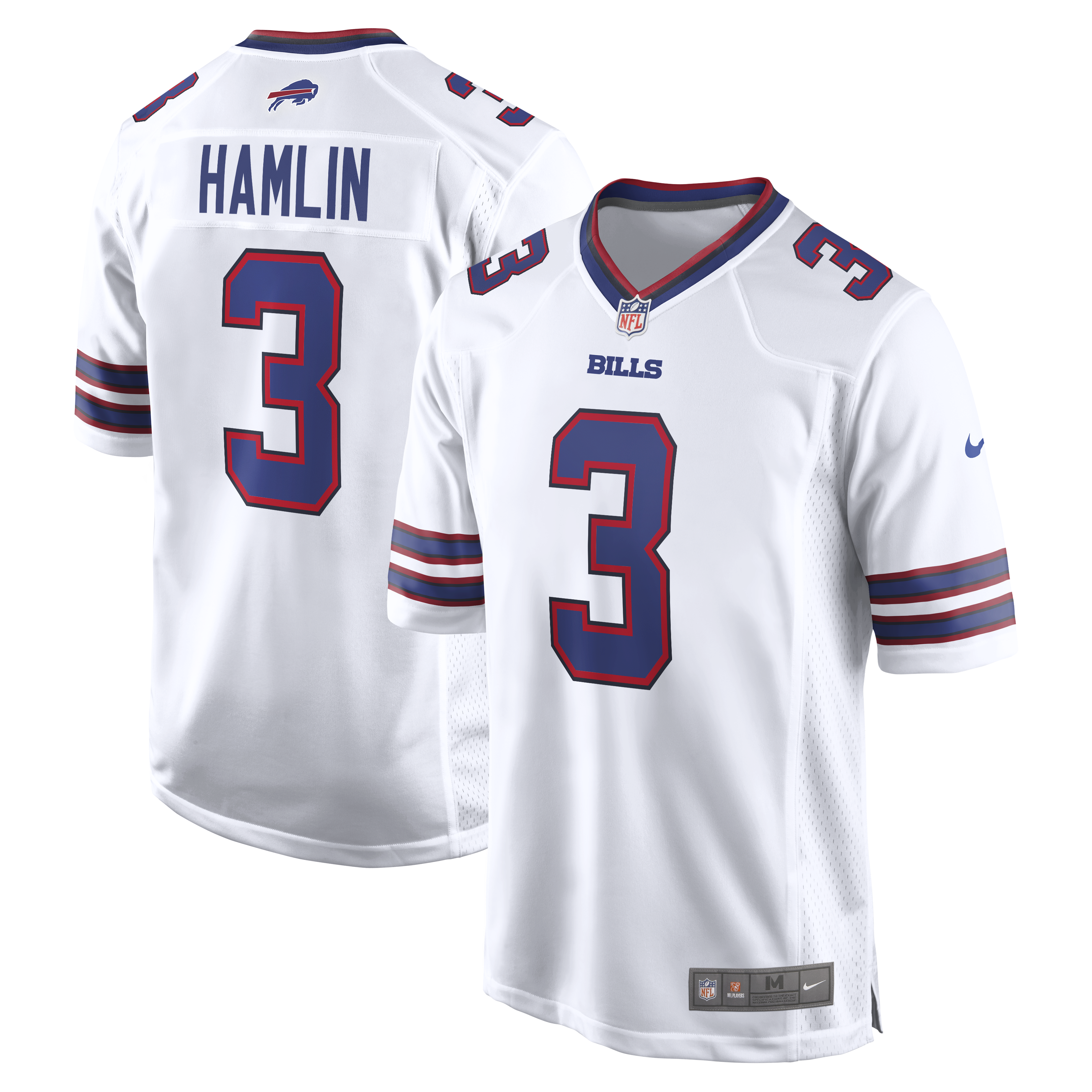 Damar Hamlin Buffalo Bills Game Jersey - White | Stitched Football Jersey TJS2349