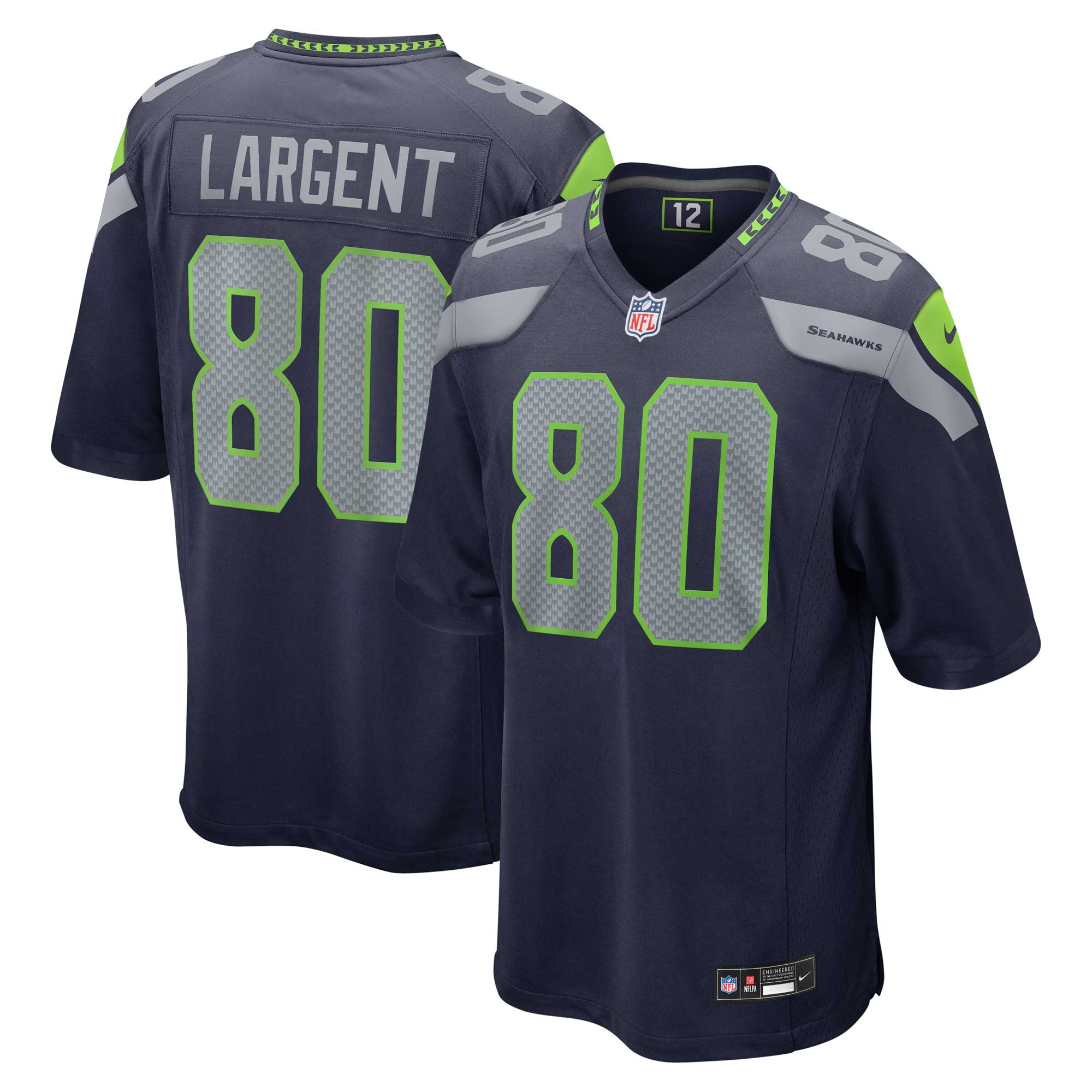Steve Largent Seattle Seahawks Retired Player Game Jersey - College Navy | Stitched Football Jersey TJS2363