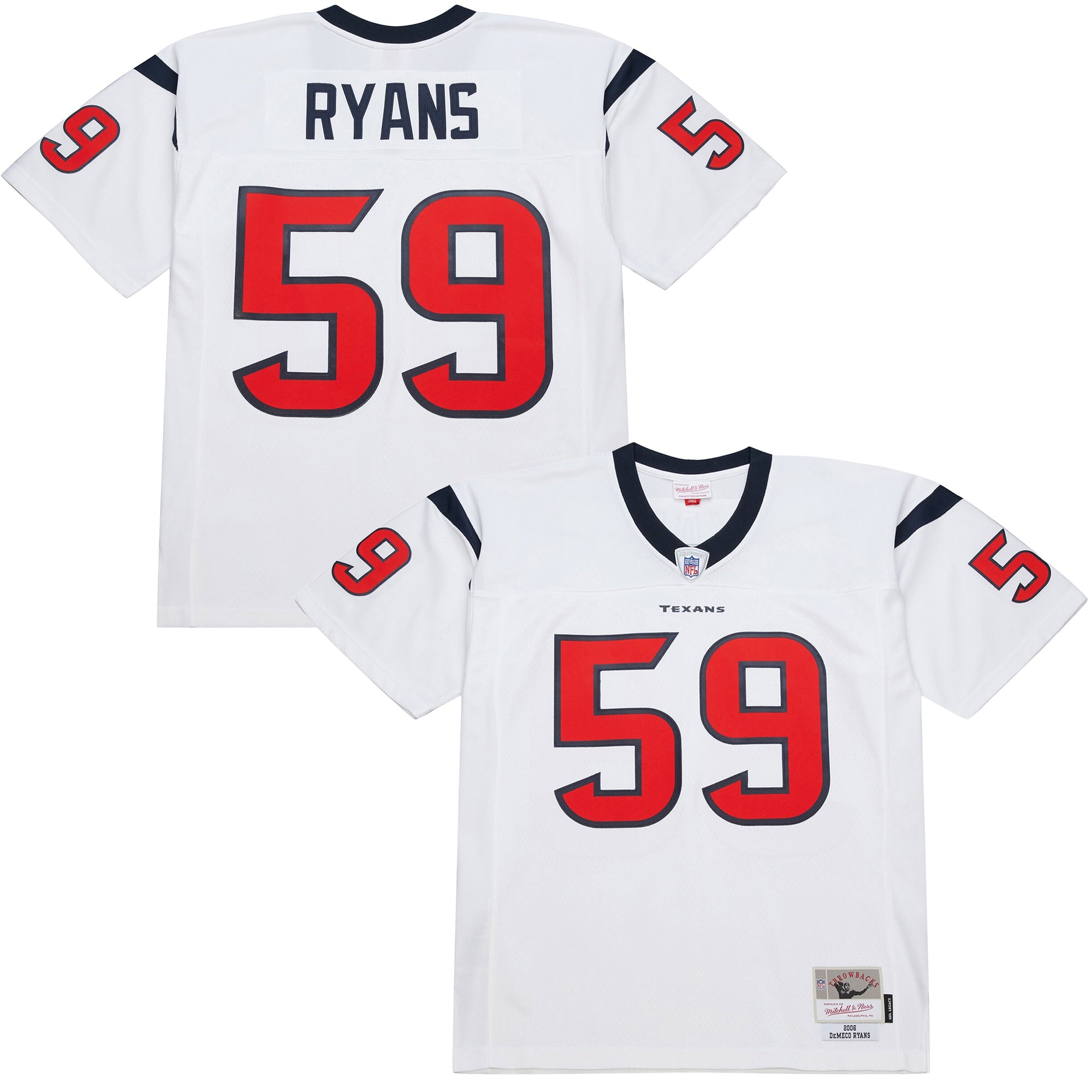 DeMeco Ryans Houston Texans M & N 2006 Legacy Replica Jersey - White | Stitched Football Jersey TJS2223