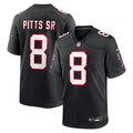 Kyle Pitts Sr. Atlanta Falcons Alternate Game Jersey - Black | Stitched Football Jersey TJS2259