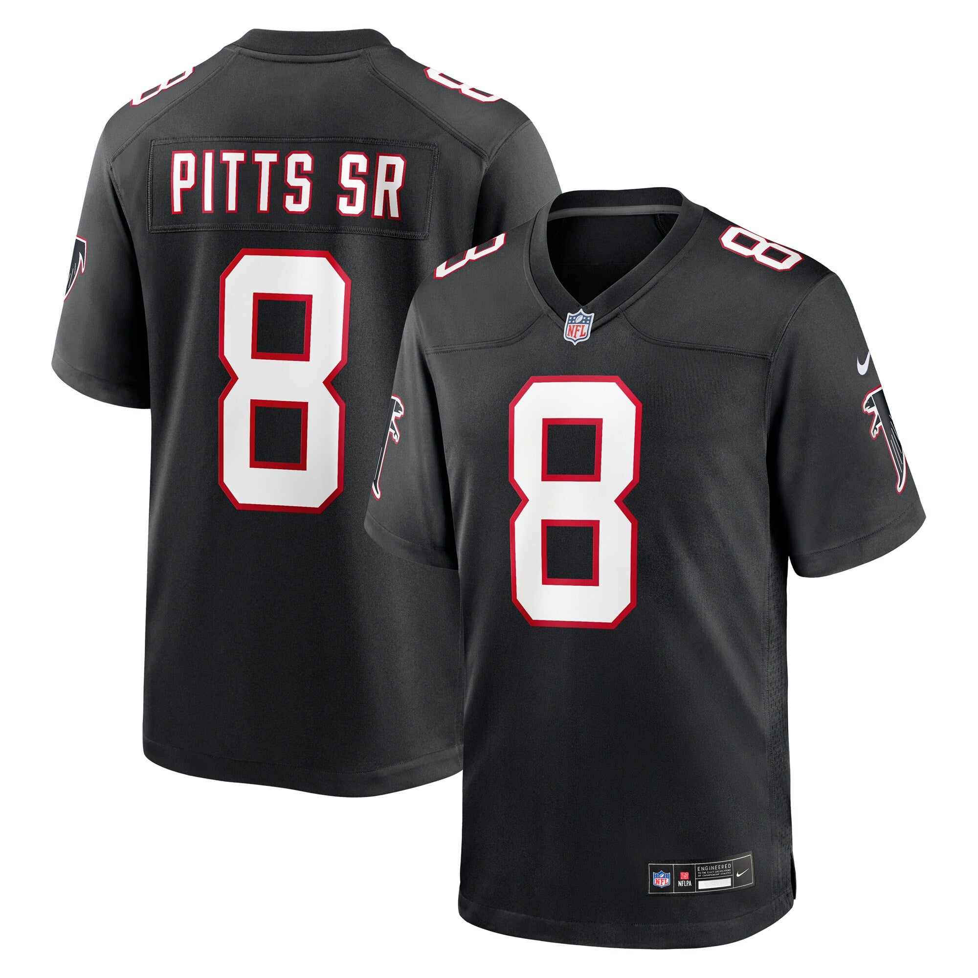 Kyle Pitts Sr. Atlanta Falcons Alternate Game Jersey - Black | Stitched Football Jersey TJS2259