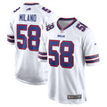 Matt Milano Buffalo Bills Away Game Player Jersey - White | Stitched Football Jersey TJS2561