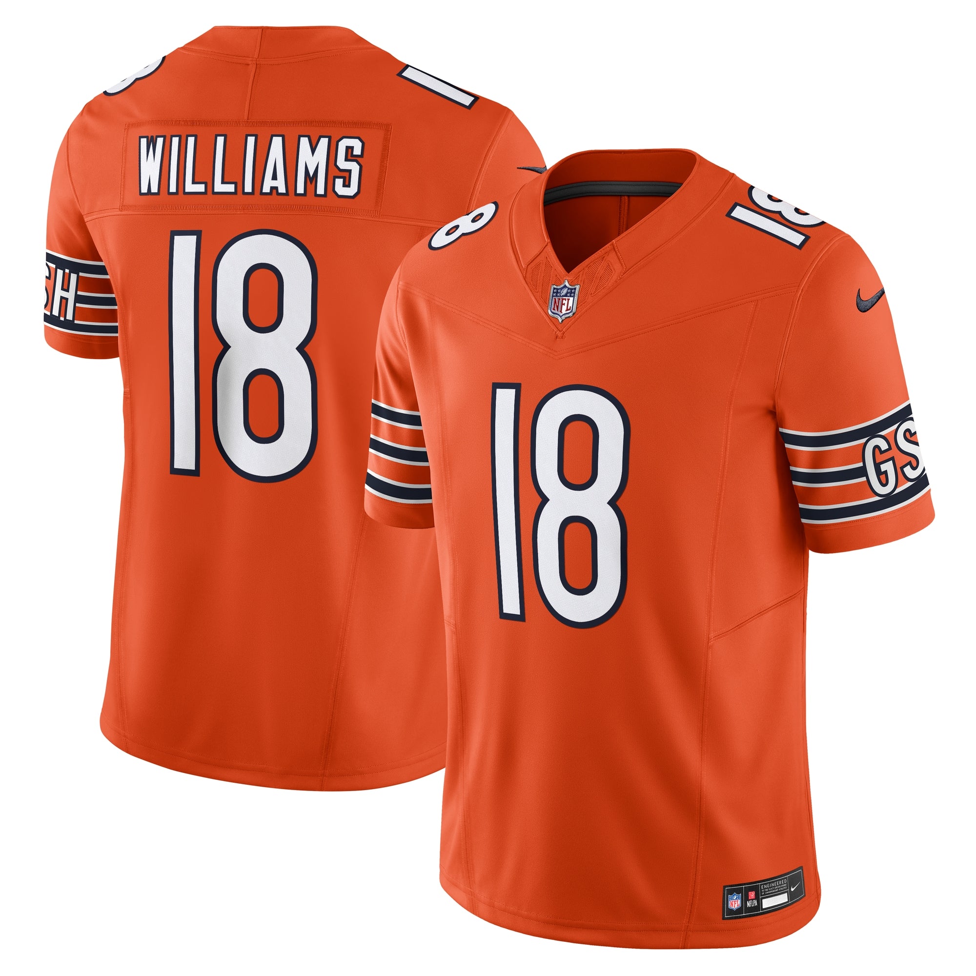 Caleb Williams Chicago Bears Vapor F.U.S.E. Limited Jersey - Orange | Stitched Football Jersey TJS2572