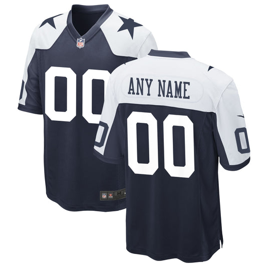 Dallas Cowboys Alternate Custom Game Jersey - Navy | Stitched Football Jersey TJS2566