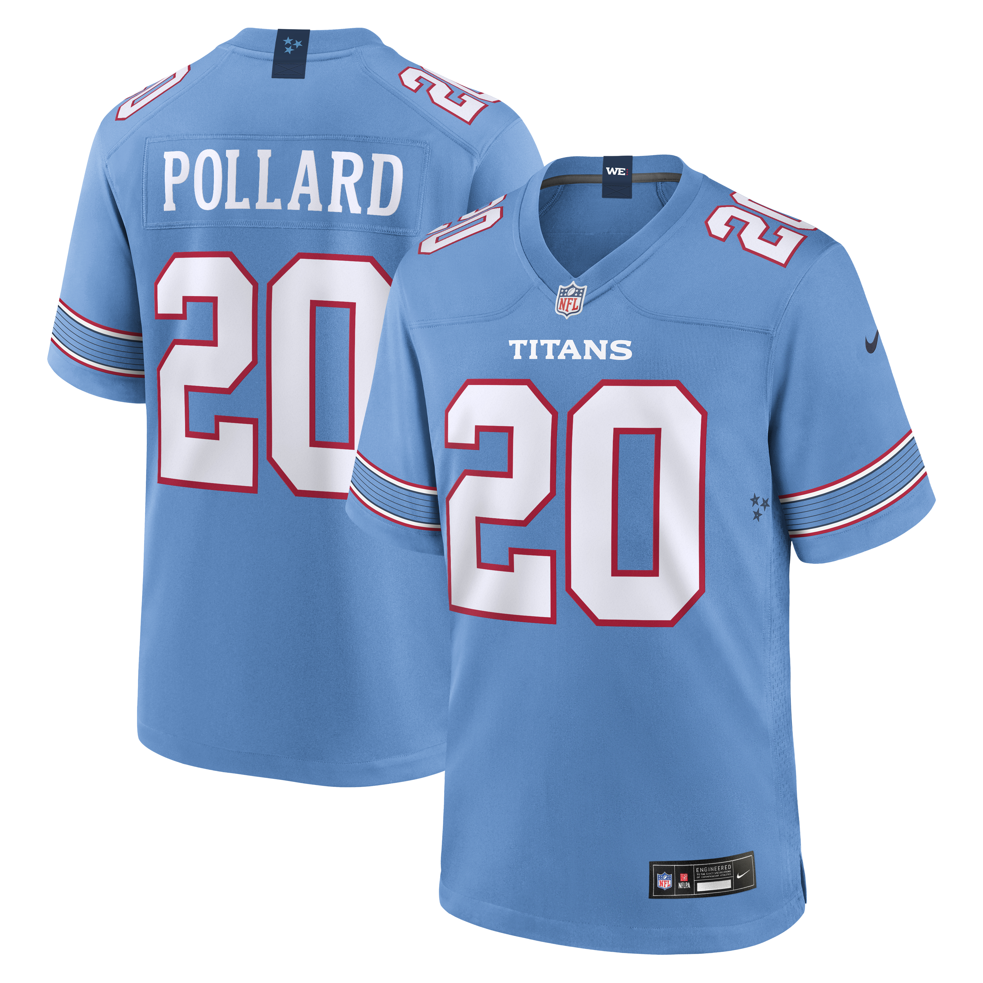 Tony Pollard Tennessee Titans Game Jersey - Light Blue | Stitched Football Jersey TJS2588