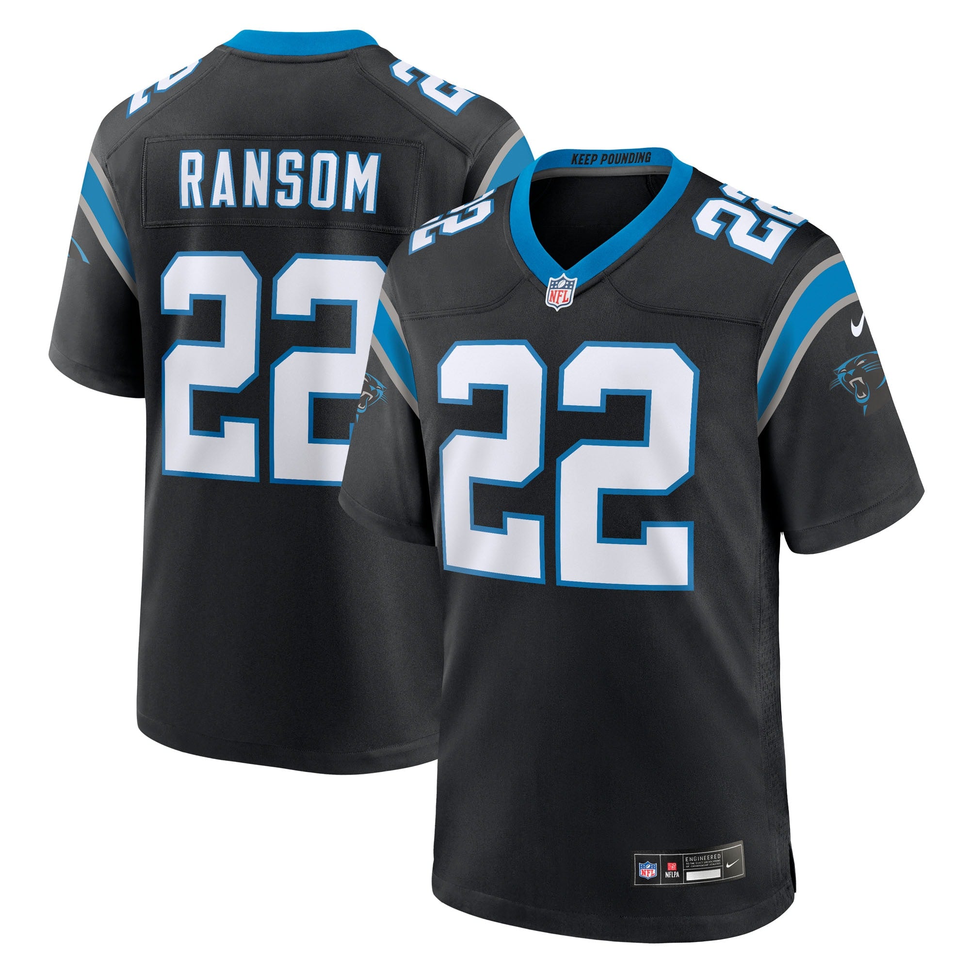 Lathan Ransom Carolina Panthers Team Game Jersey - Black | Stitched Football Jersey TJS2518