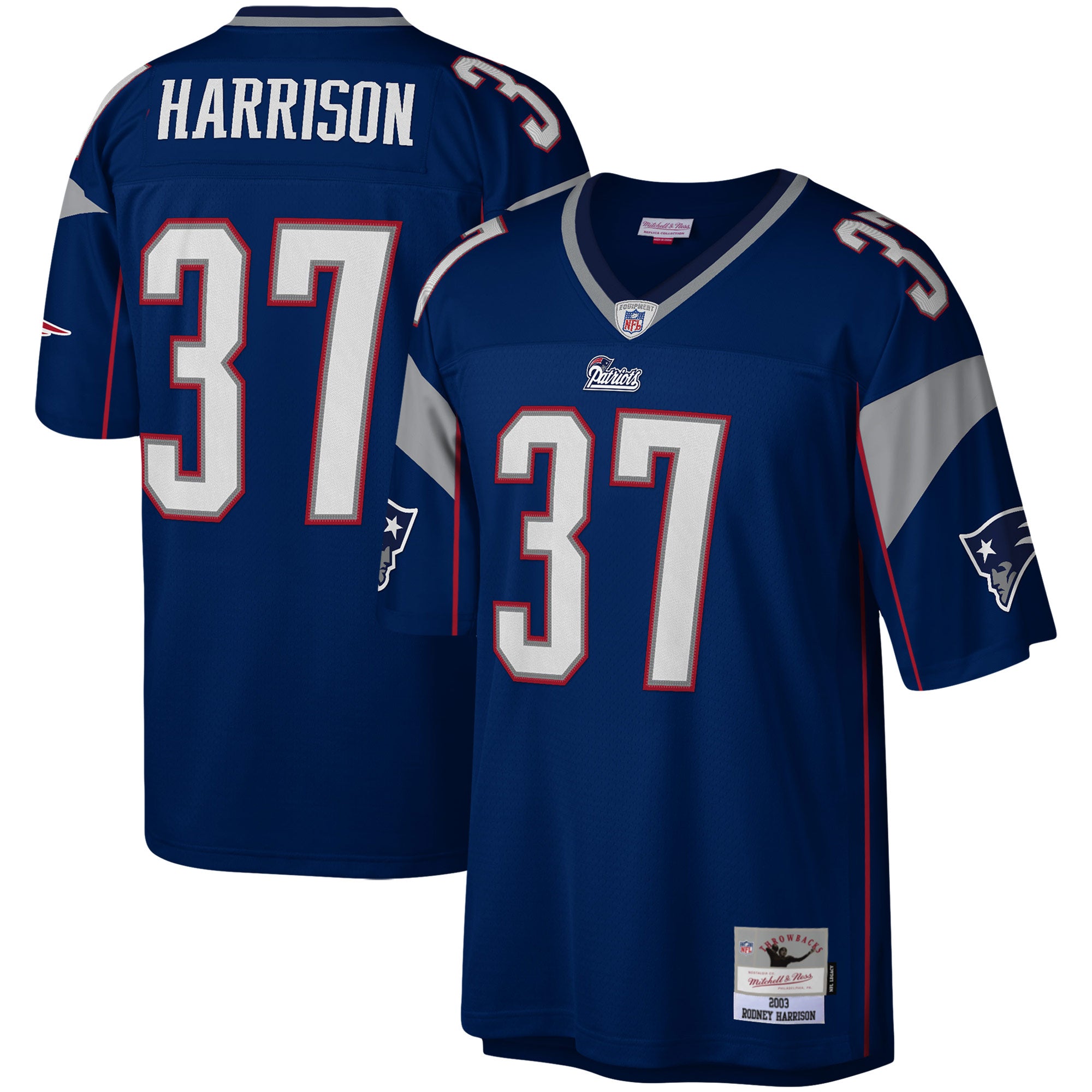 Rodney Harrison New England Patriots M & N Legacy Replica Jersey - Navy | Stitched Football Jersey TJS2549