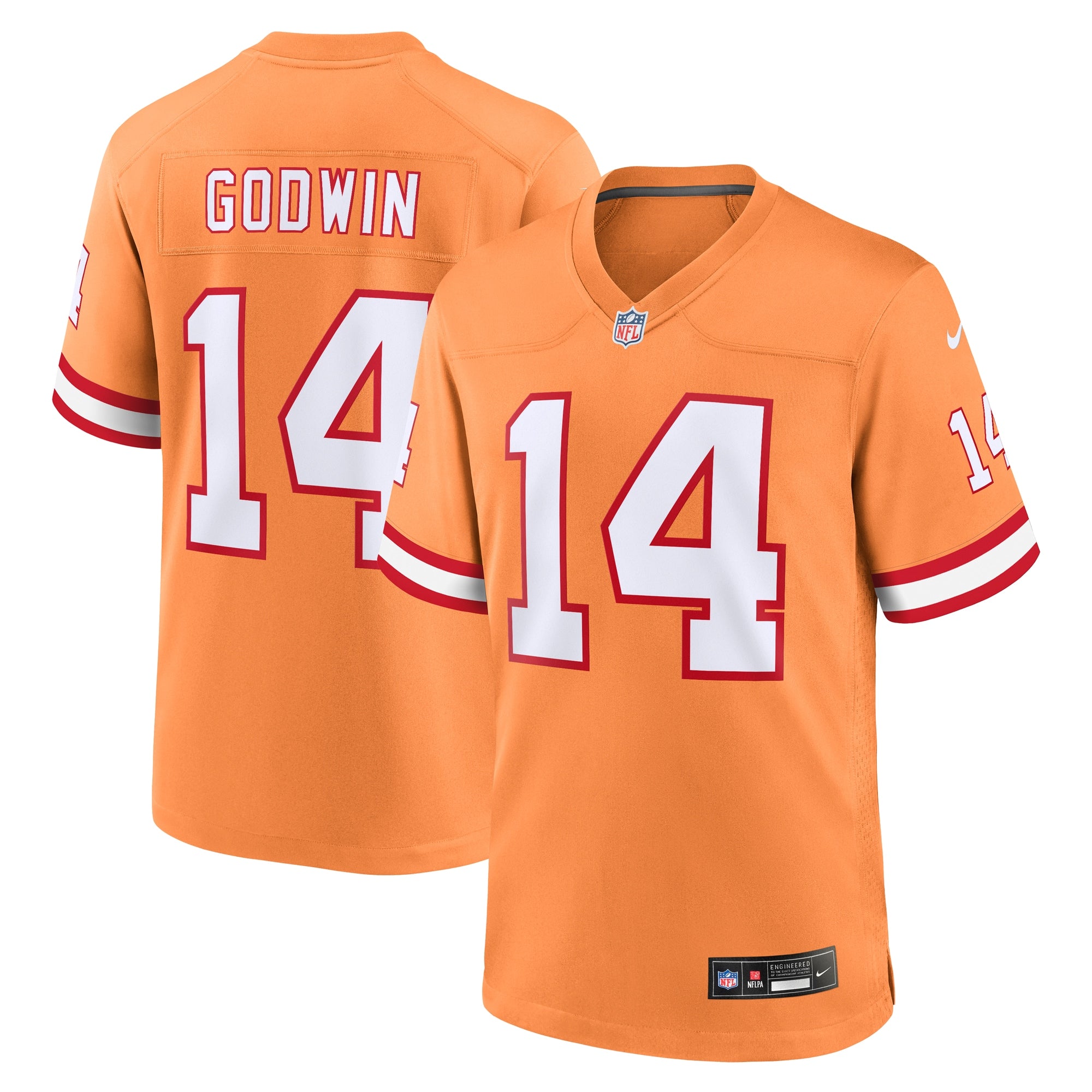 Chris Godwin Tampa Bay Buccaneers Throwback Game Jersey - Orange | Stitched Football Jersey TJS2548