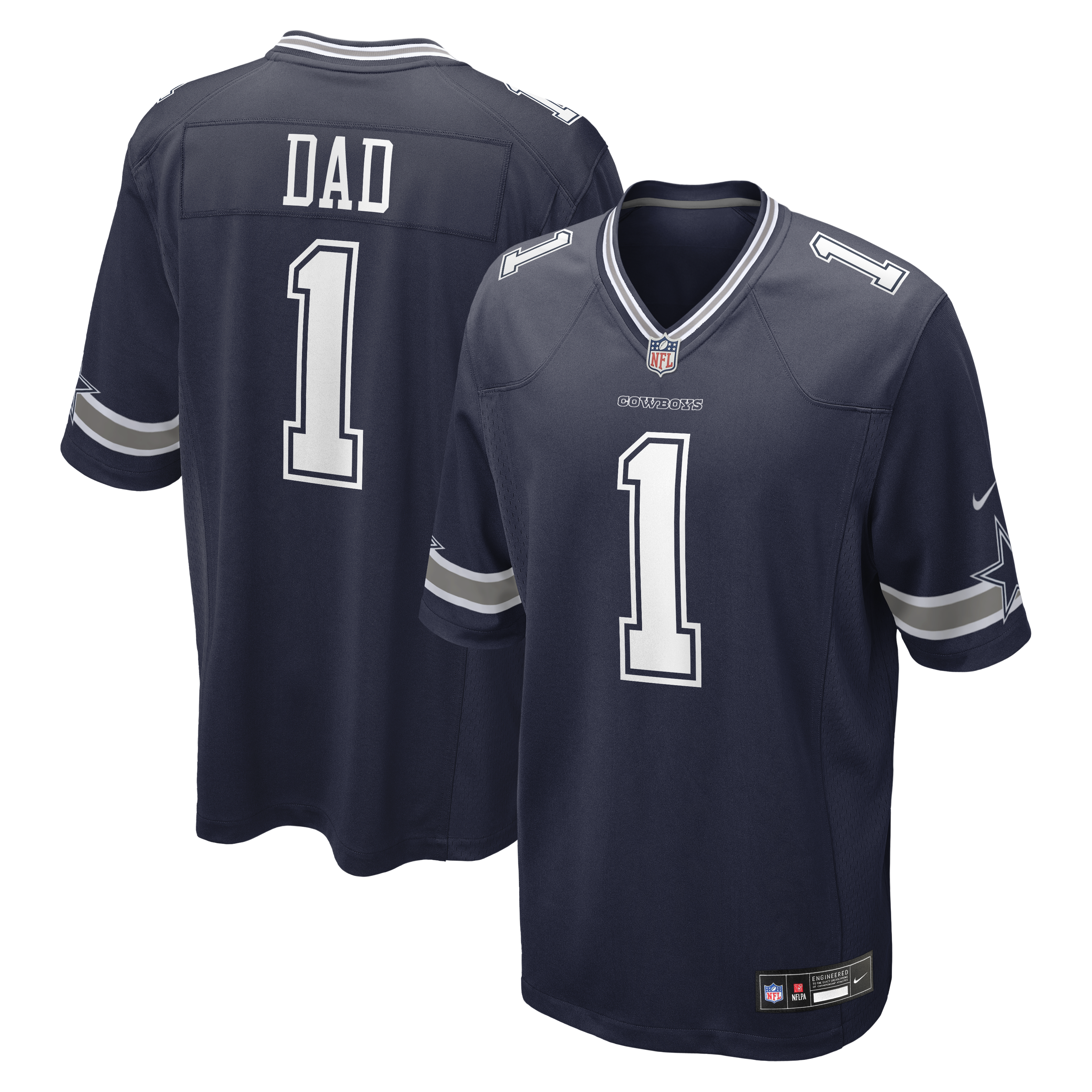 Number 1 Dad Dallas Cowboys Game Jersey - Navy | Stitched Football Jersey TJS2796