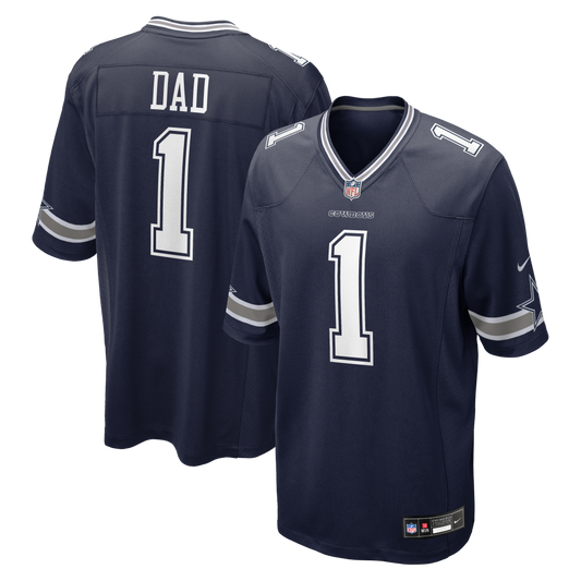Number 1 Dad Dallas Cowboys Game Jersey - Navy | Stitched Football Jersey TJS2796