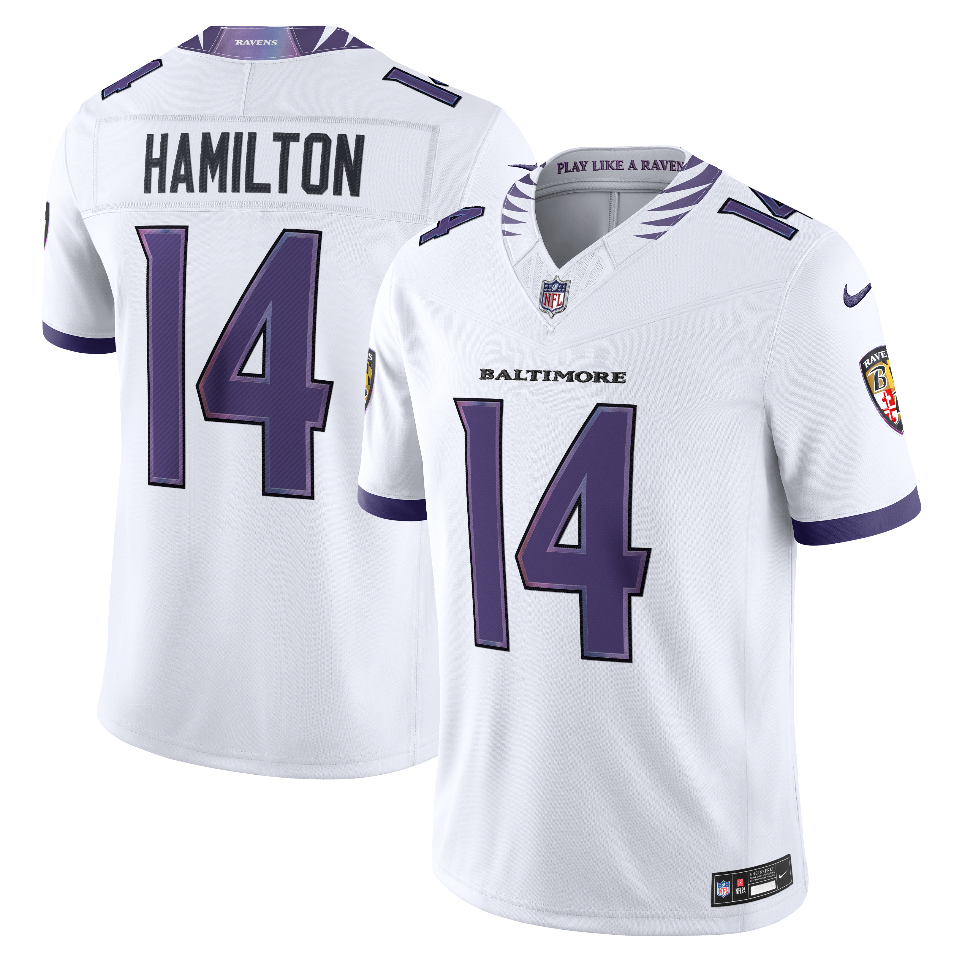 Kyle Hamilton Baltimore Ravens Vapor F.U.S.E. Stitched Limited Jersey - White | Stitched Football Jersey TJS2742
