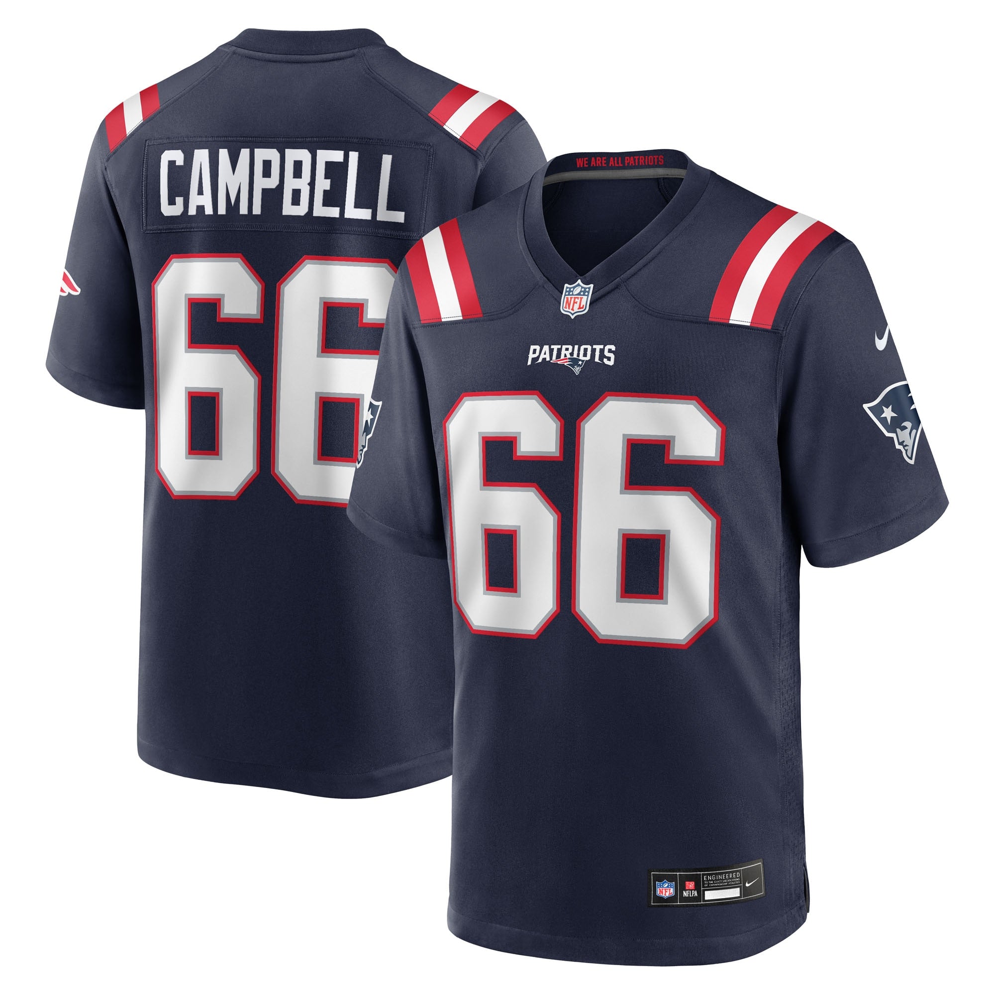 Will Campbell New England Patriots Team Game Jersey - Navy | Stitched Football Jersey TJS2635