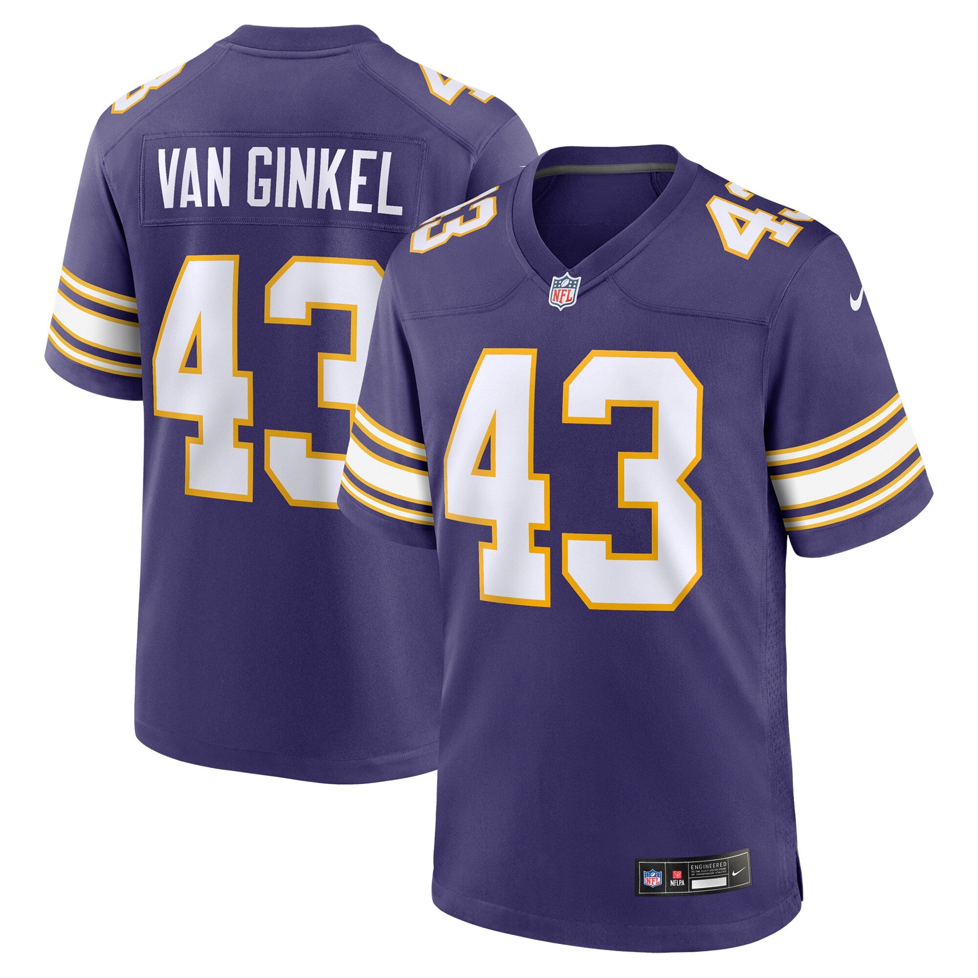 Andrew Van Ginkel Minnesota Vikings Alternate Game Jersey - Purple | Stitched Football Jersey TJS2650