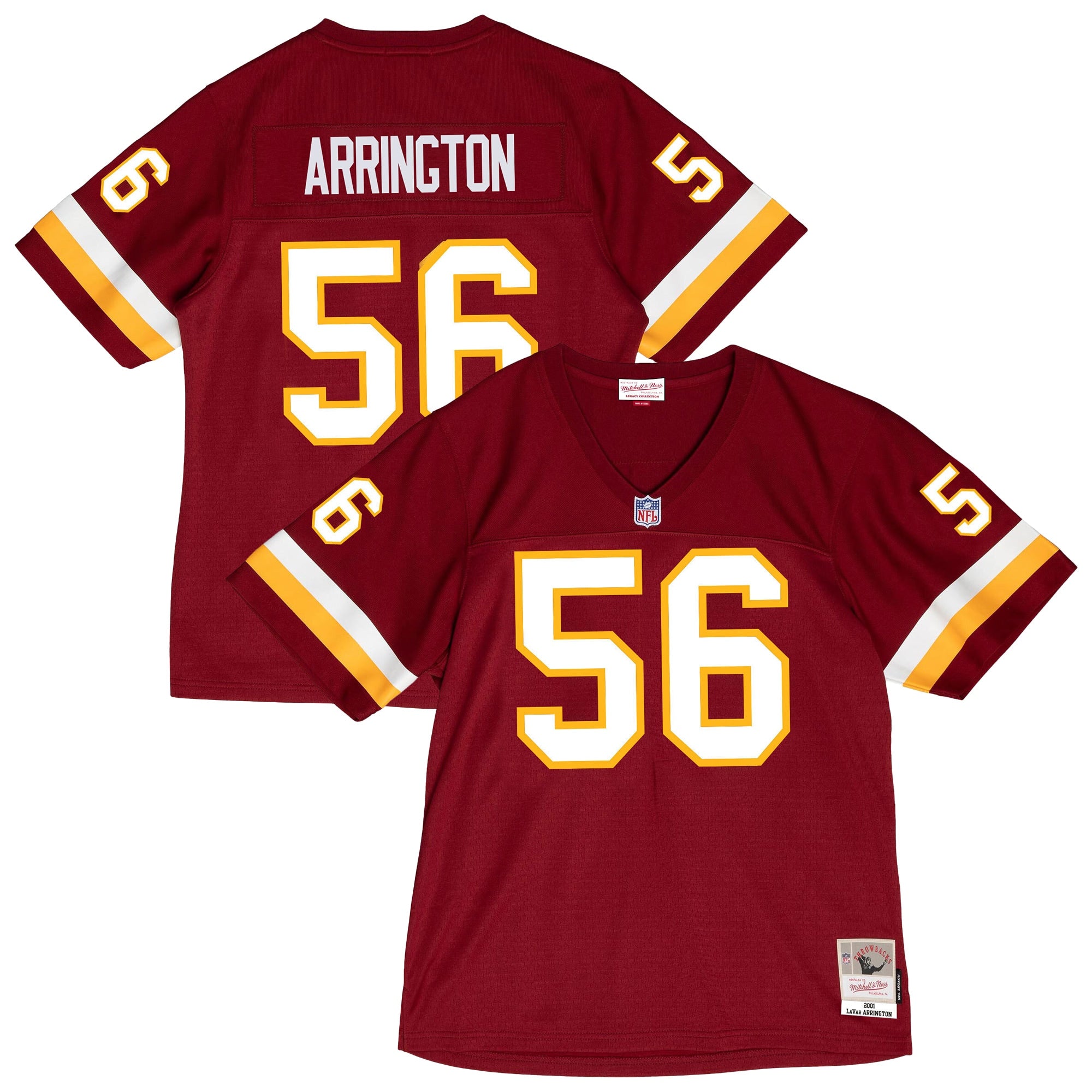 LaVar Arrington Washington Commanders M & N 2001 Legacy Throwback Replica Jersey - Burgundy | Stitched Football Jersey TJS2729