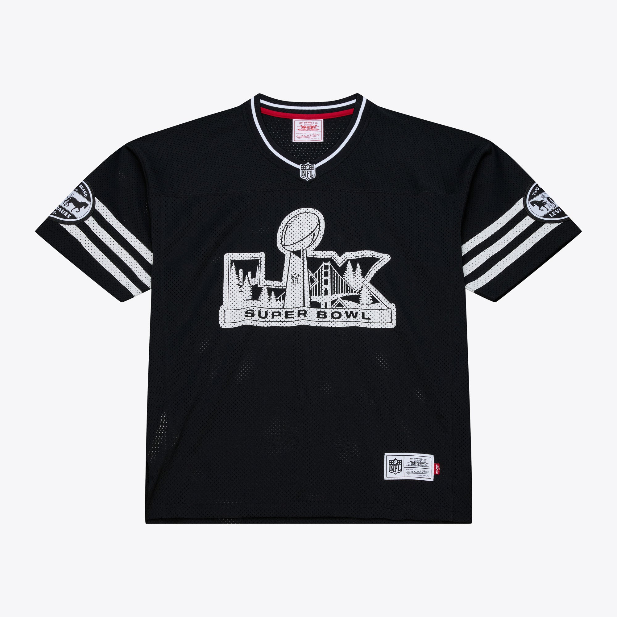 Super Bowl LX M & N x Levi's Unisex Legacy Jersey - Black | Stitched Football Jersey TJS2613