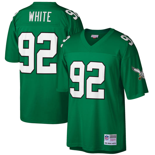 Reggie White Philadelphia Eagles M & N Big & Tall 1990 Retired Player Replica Jersey - Kelly Green | Stitched Football Jersey TJS2699