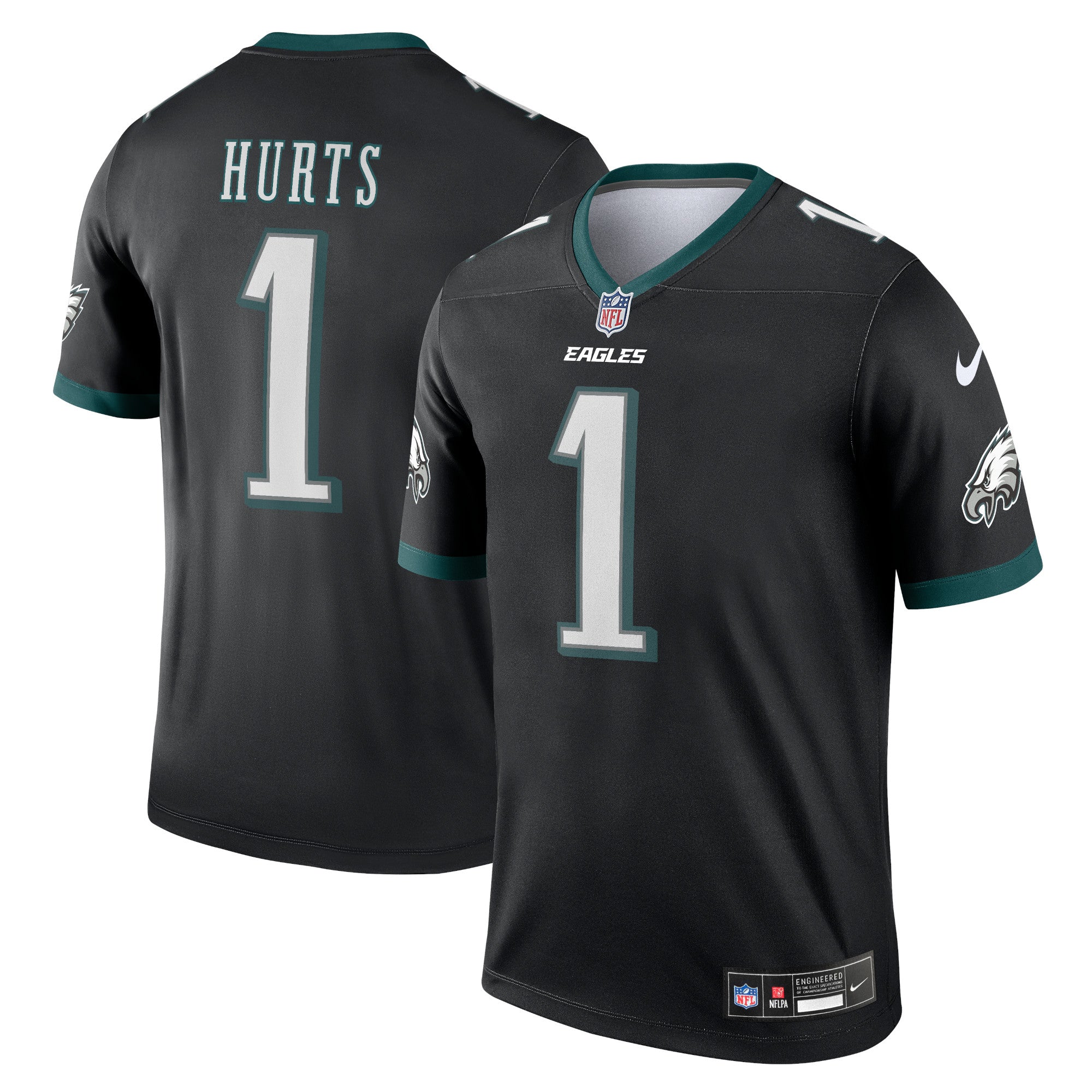 Jalen Hurts Philadelphia Eagles Legend Player Performance Top - Black | Stitched Football Jersey TJS2607