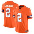 Patrick Surtain II Denver Broncos Alternate Mile High Collection 1977 Throwback Vapor F.U.S.E. Limited Jersey - Orange | Stitched Football Jersey TJS2737