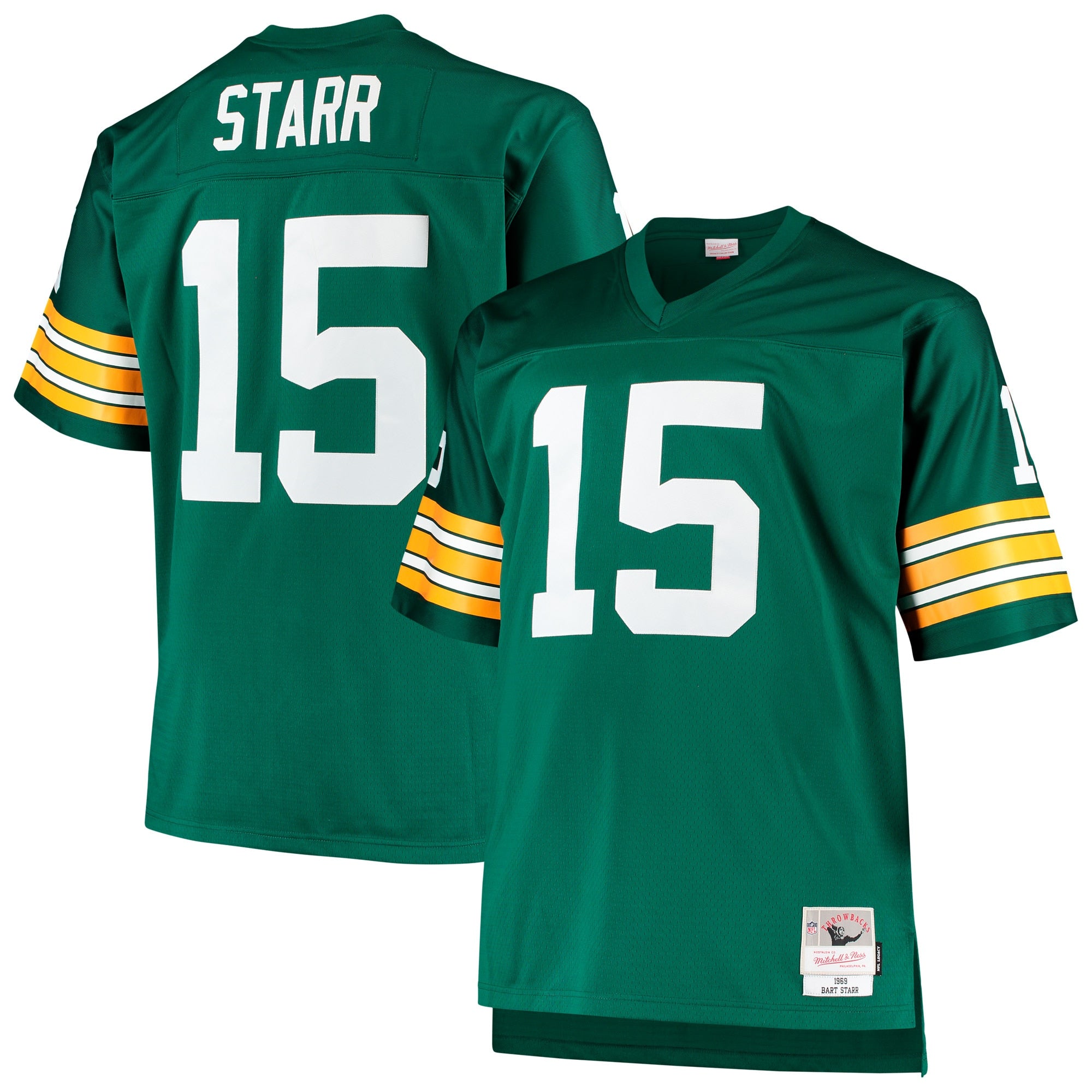 Bart Starr Green Bay Packers M & N Big & Tall 1968 Retired Player Replica Jersey - Green | Stitched Football Jersey TJS2776