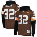 Jim Brown Cleveland Browns M & N Player Name & Number Hoodie Legacy Jersey - Brown | Stitched Football Jersey TJS2753
