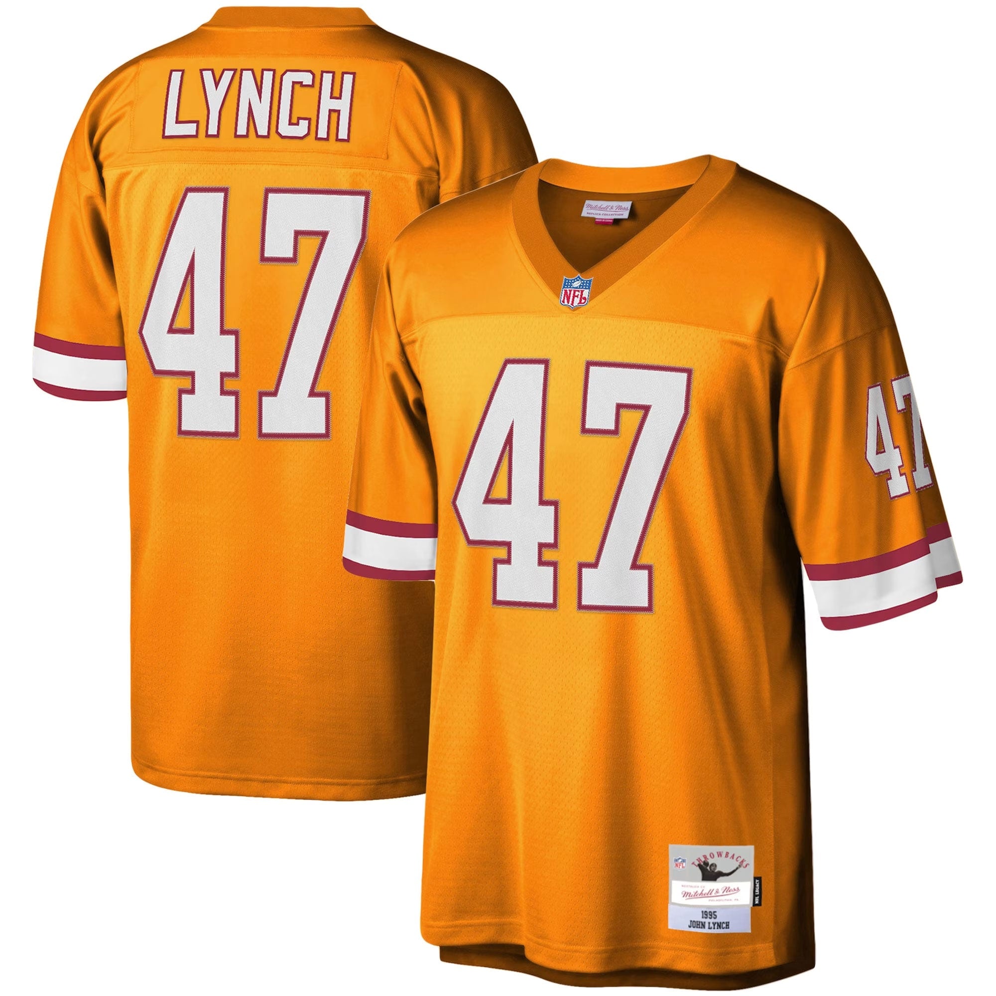 John Lynch Tampa Bay Buccaneers M & N Big & Tall 1995 Legacy Retired Player Jersey - Orange | Stitched Football Jersey TJS2775