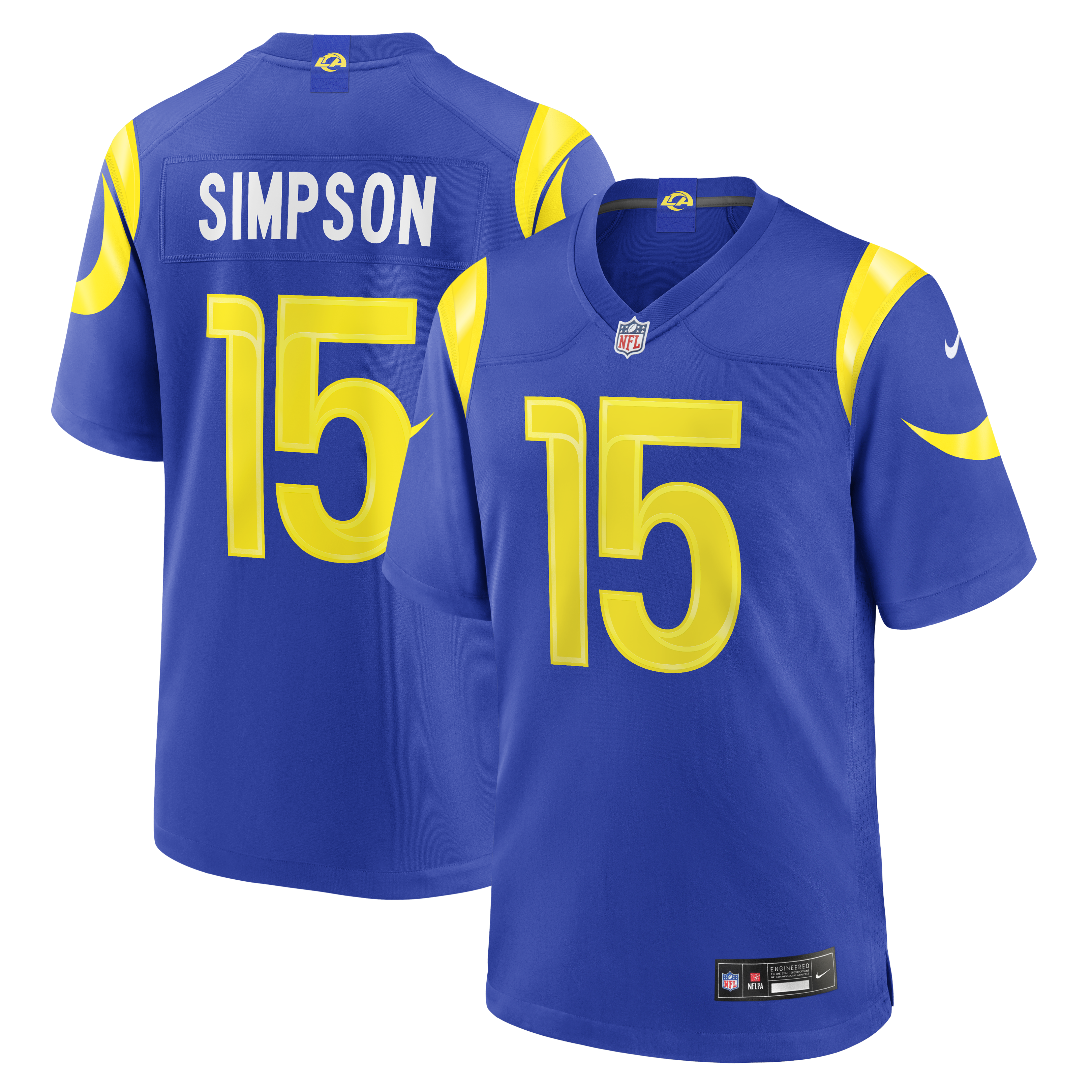 Ty Simpson Los Angeles Rams 2026 NFL Draft First Round Pick No. 13 Team Game Jersey - Royal | Stitched Football Jersey TJS2795