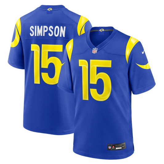 Ty Simpson Los Angeles Rams 2026 NFL Draft First Round Pick No. 13 Team Game Jersey - Royal | Stitched Football Jersey TJS2795