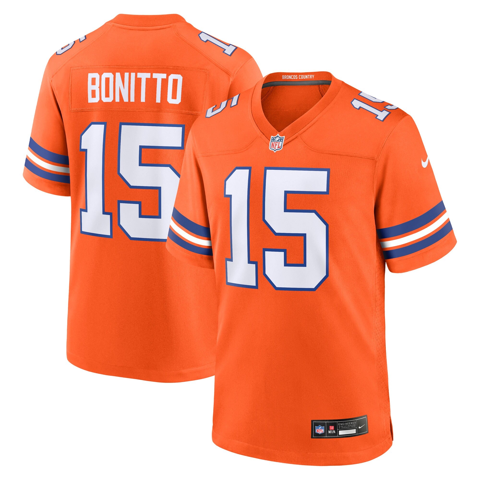 Nik Bonitto Denver Broncos Alternate 2 Mile High Collection 1977 Throwback Game Jersey - Orange | Stitched Football Jersey TJS2763