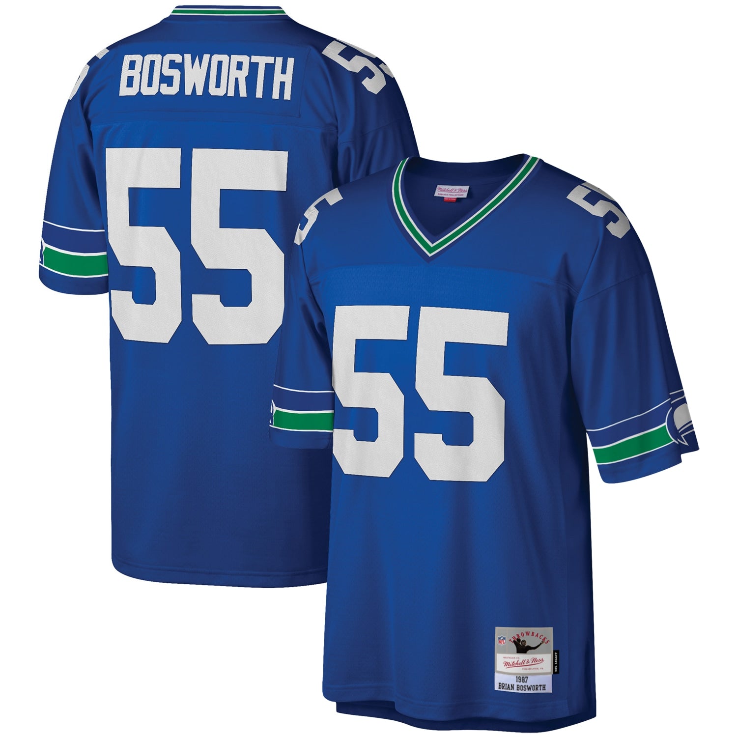 Brian Bosworth Seattle Seahawks M & N Legacy Replica Jersey - Royal | Stitched Football Jersey TJS2648