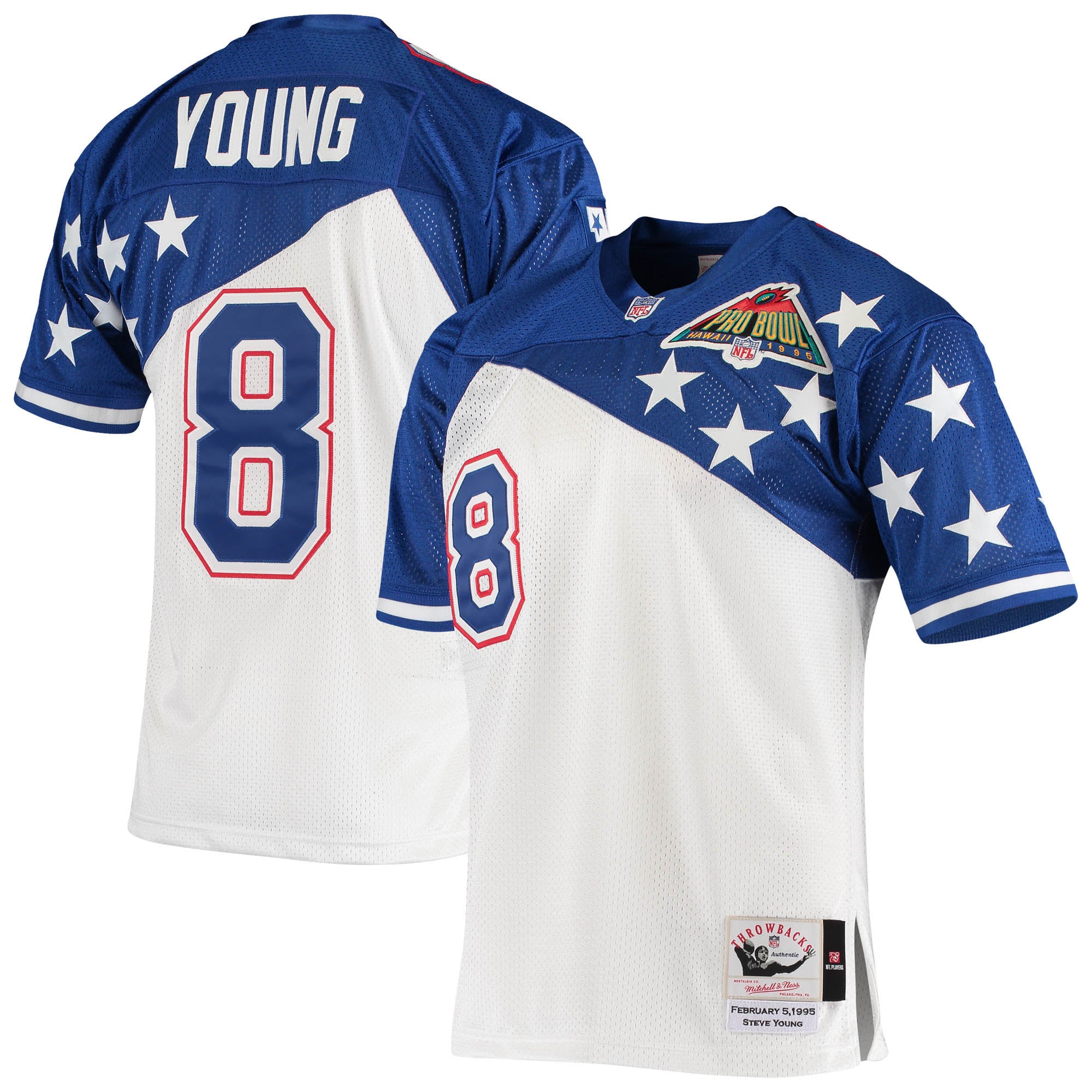 Steve Young NFC M & N 1994 Pro Bowl Jersey - White/Blue | Stitched Football Jersey TJS2726