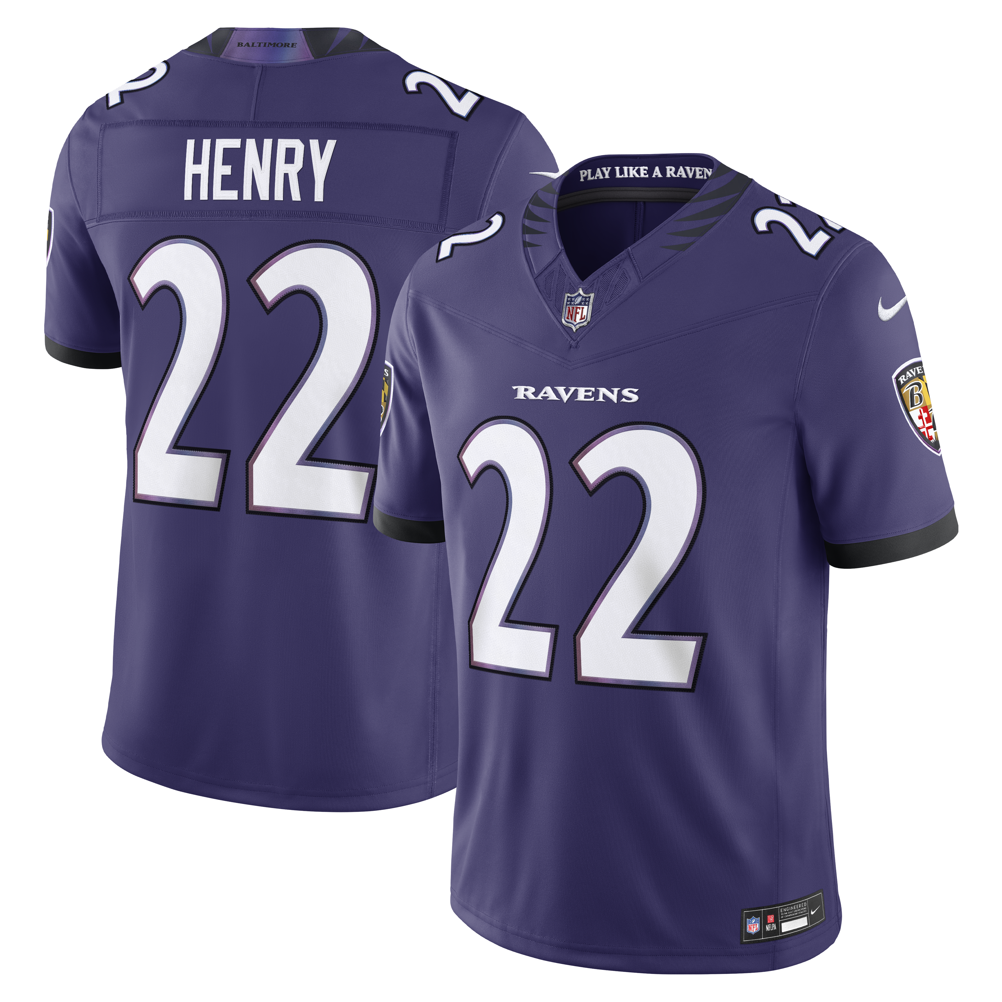 Derrick Henry Baltimore Ravens Vapor F.U.S.E. Stitched Limited Jersey - Purple | Stitched Football Jersey TJS2696