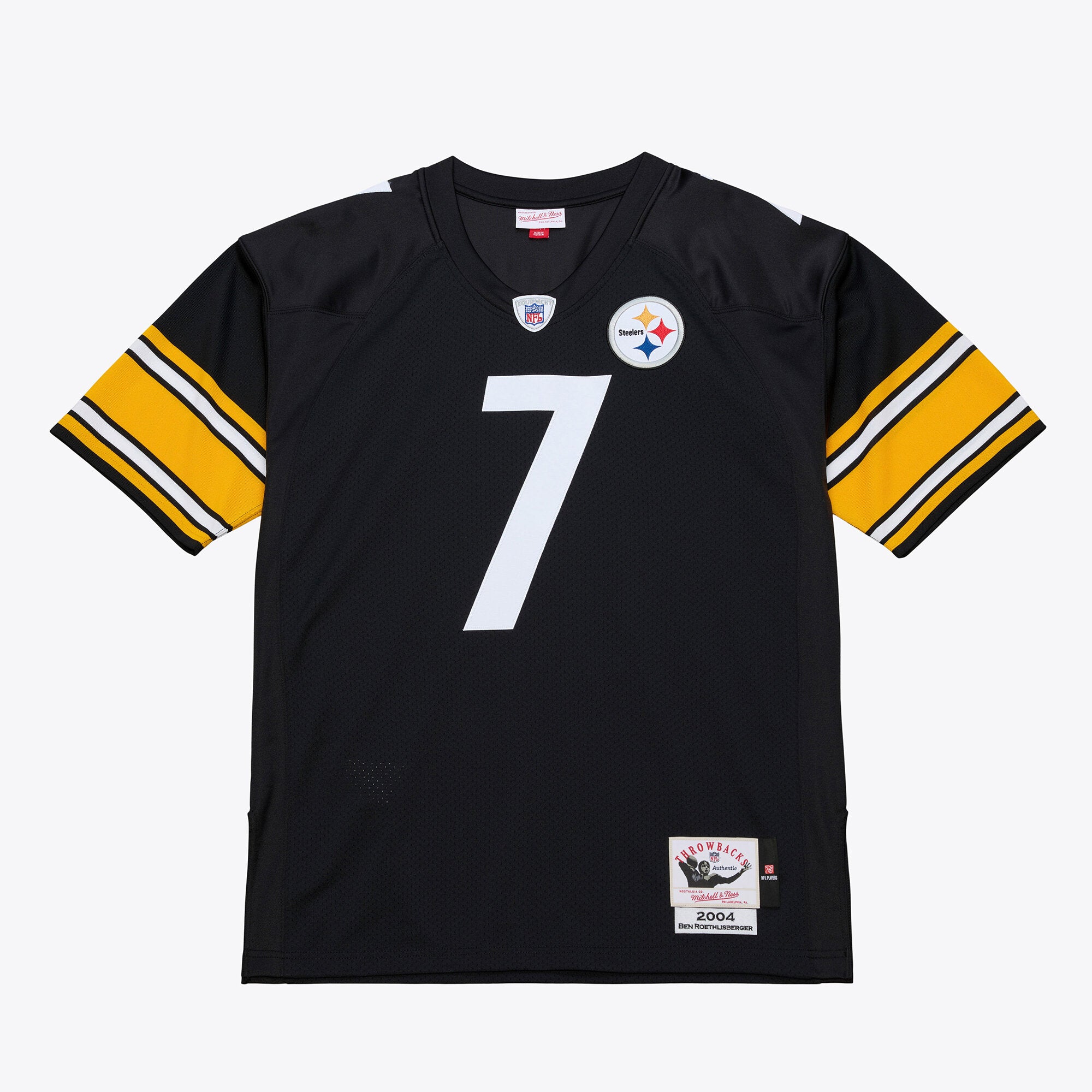 Ben Roethlisberger Pittsburgh Steelers M & N 2004 Throwback Jersey - Black | Stitched Football Jersey TJS2676