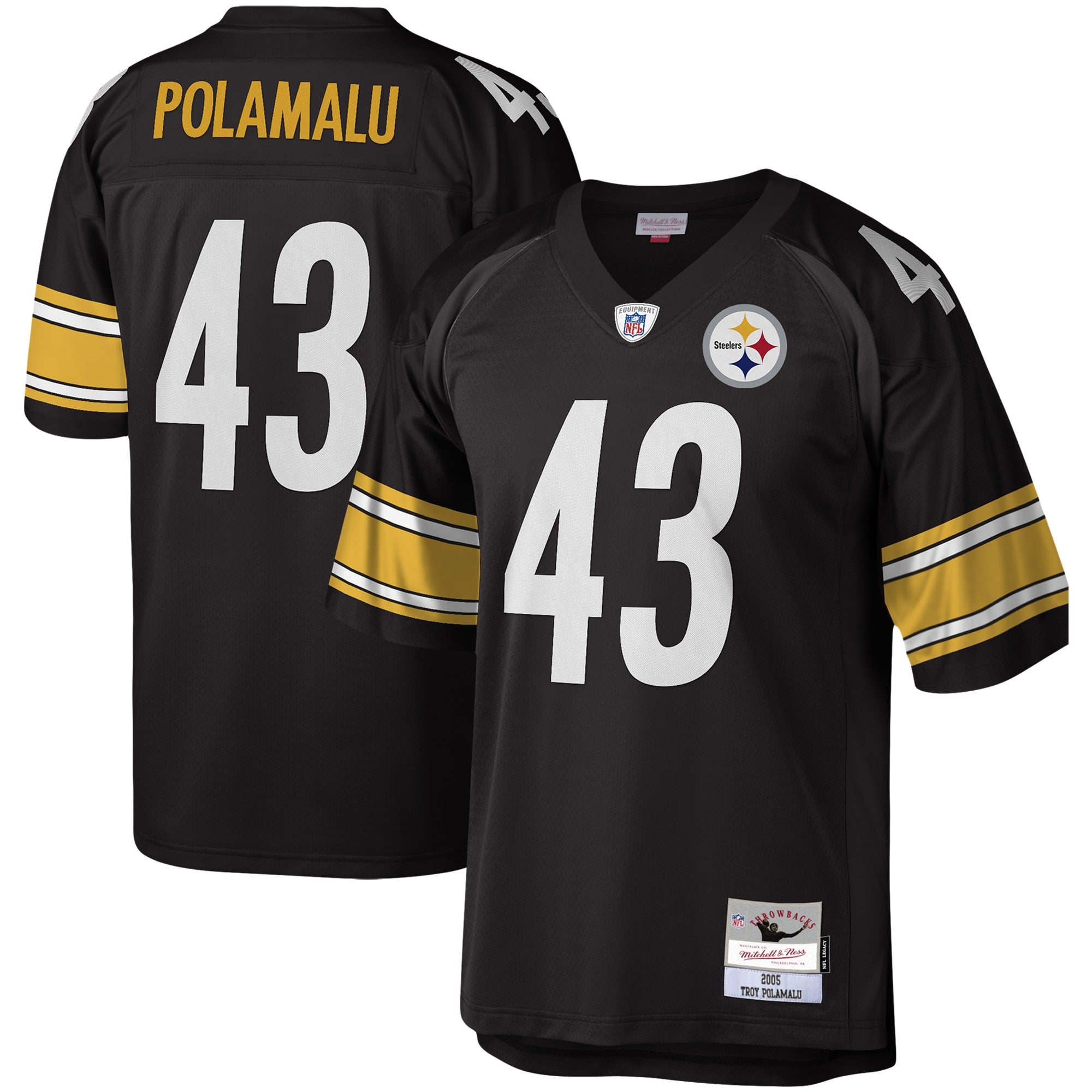 Troy Polamalu Pittsburgh Steelers M & N Legacy Replica Jersey - Black | Stitched Football Jersey TJS2604