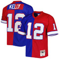 Jim Kelly Buffalo Bills M & N 1990 Split Legacy Replica Jersey - Royal/Red | Stitched Football Jersey TJS2644