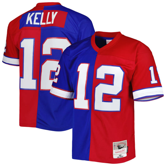 Jim Kelly Buffalo Bills M & N 1990 Split Legacy Replica Jersey - Royal/Red | Stitched Football Jersey TJS2644