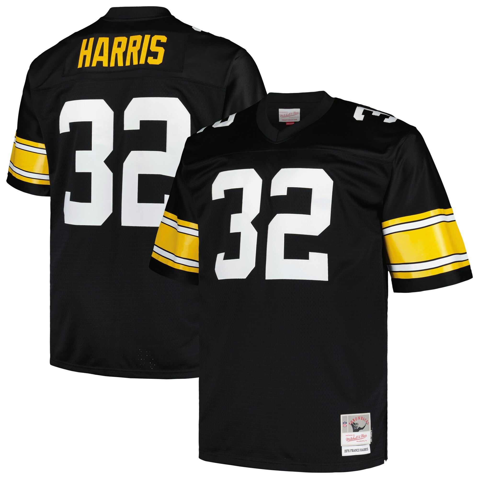Franco Harris Pittsburgh Steelers M & N Big & Tall 1976 Legacy Retired Player Jersey - Black | Stitched Football Jersey TJS2782