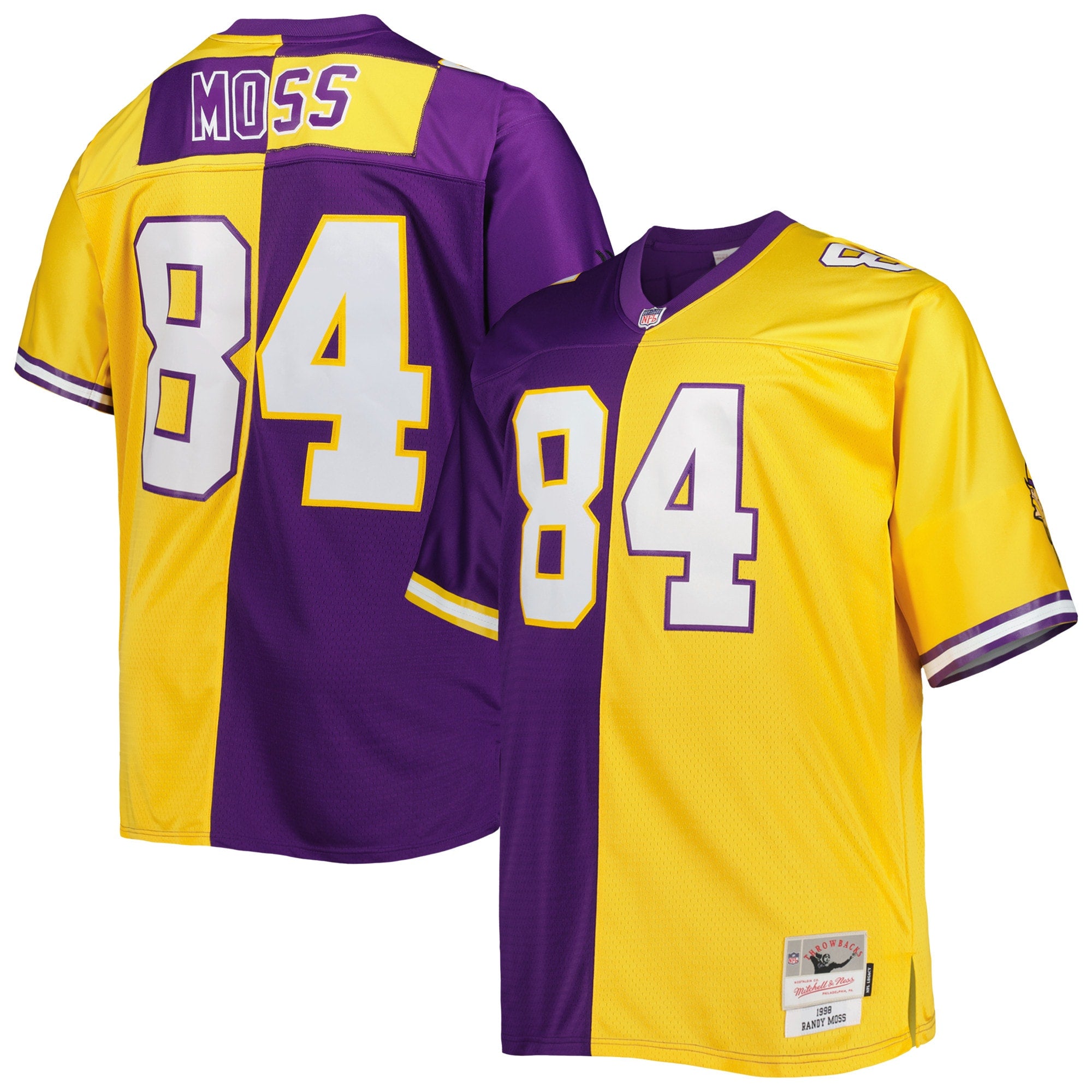 Randy Moss Minnesota Vikings M & N Big & Tall Split Legacy Retired Player Replica Jersey - Purple/Gold | Stitched Football Jersey TJS2733