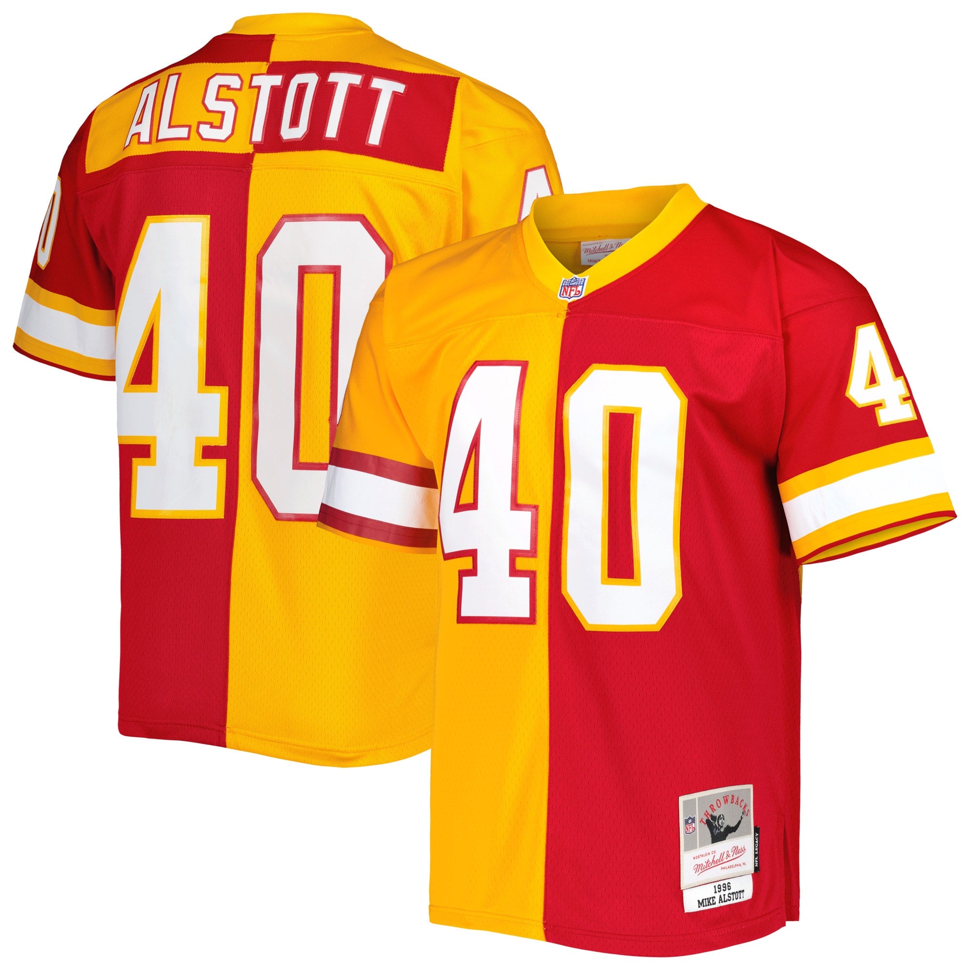 Mike Alstott Tampa Bay Buccaneers M & N 1996 Split Legacy Replica Jersey - Orange/Red | Stitched Football Jersey TJS2846