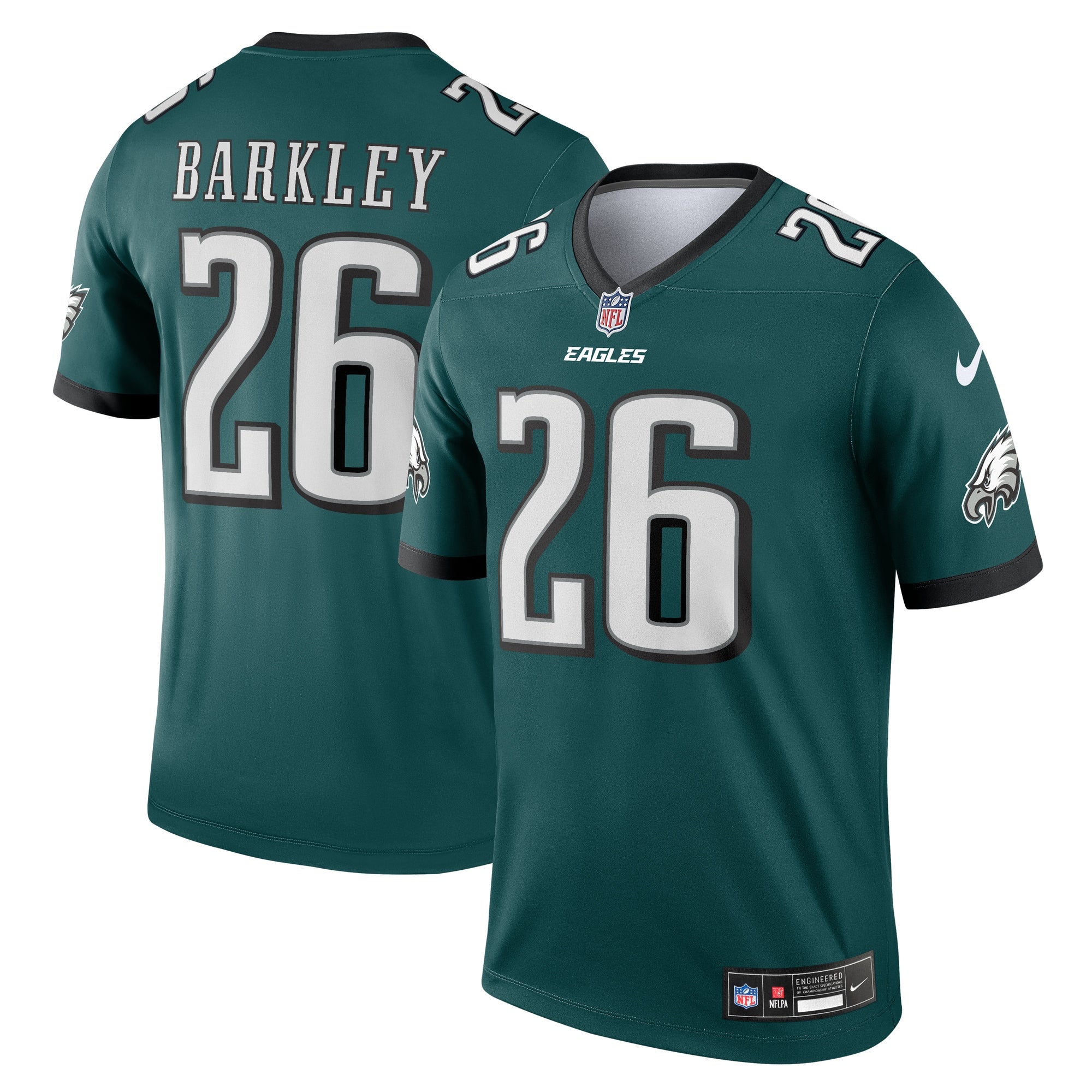 Saquon Barkley Philadelphia Eagles Legend Player Performance Top - Midnight Green | Stitched Football Jersey TJS2931