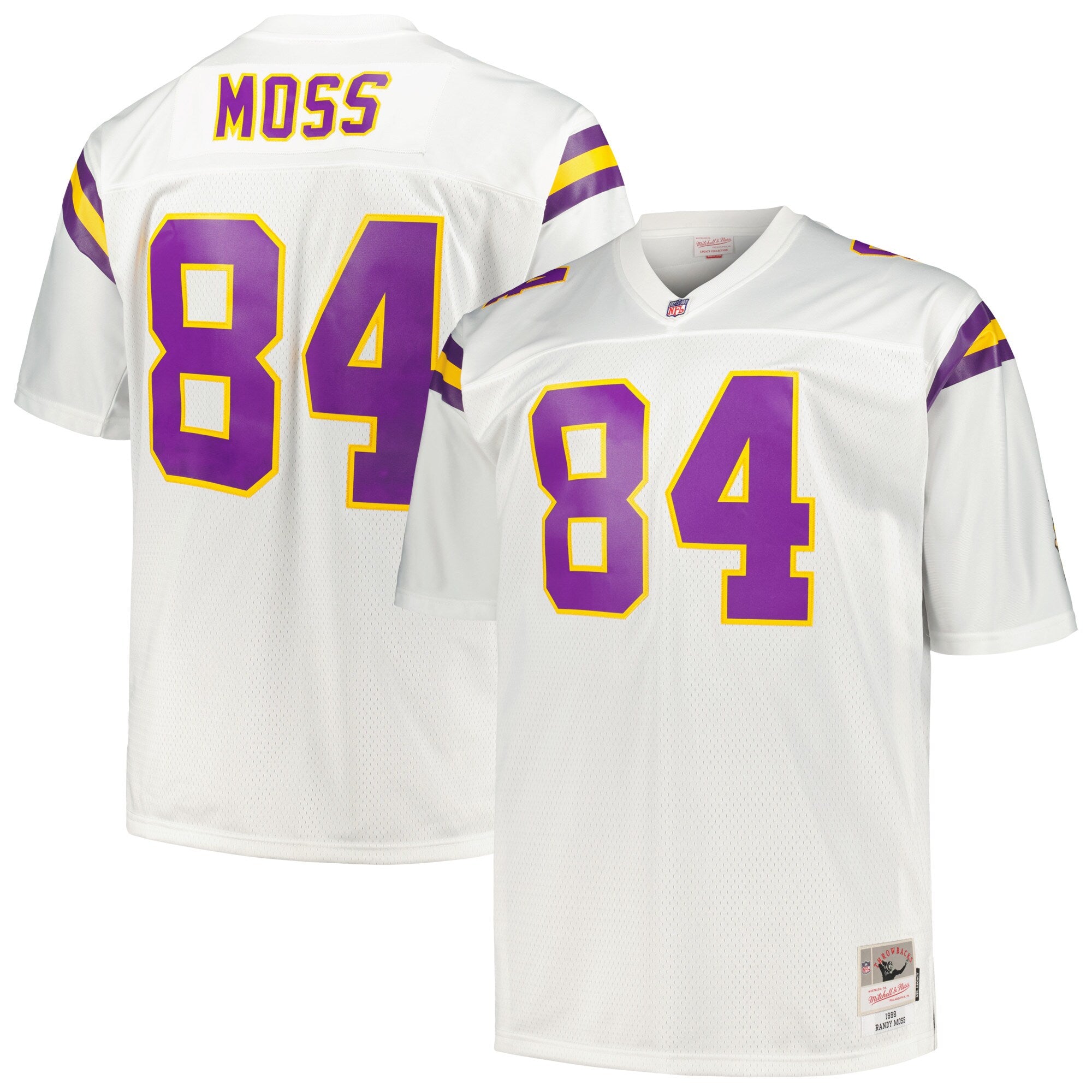 Randy Moss Minnesota Vikings M & N Big & Tall 1998 Legacy Retired Player Jersey - White | Stitched Football Jersey TJS2908