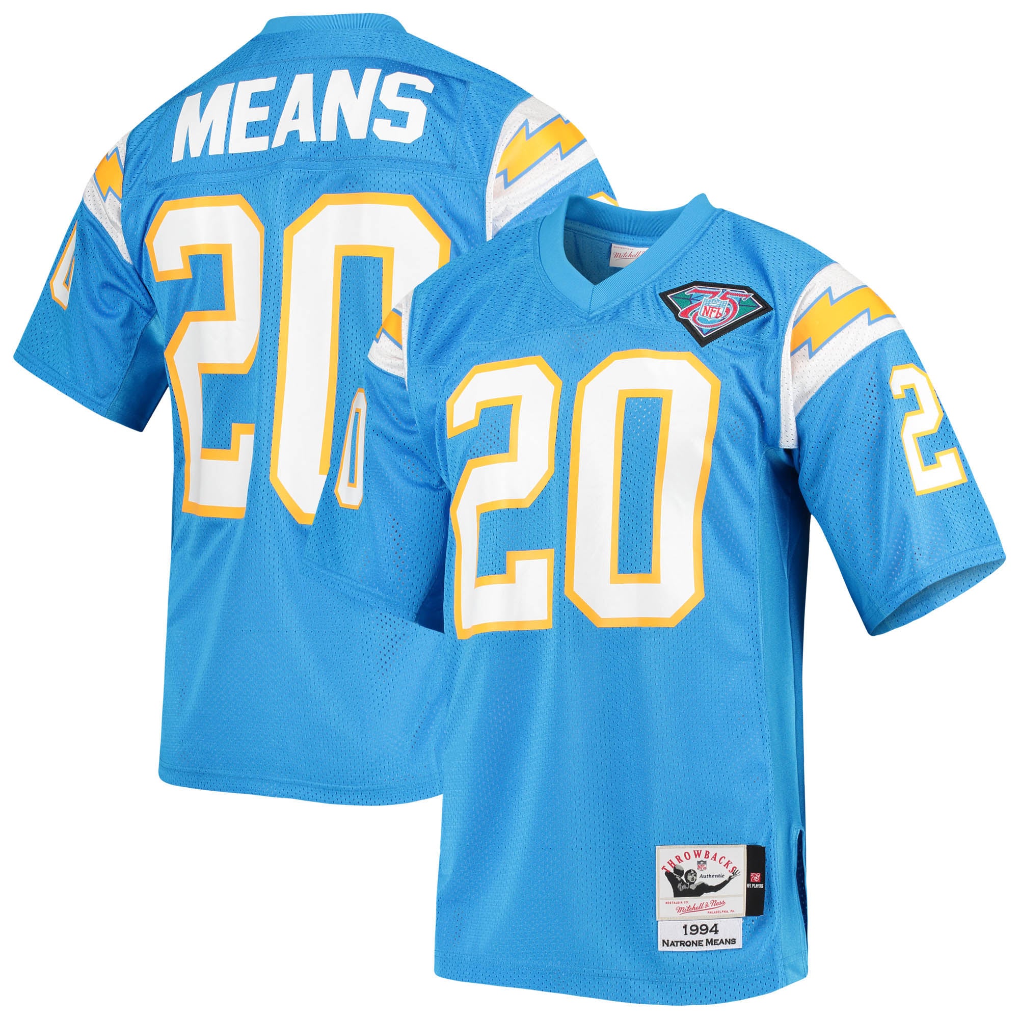 Natrone Means Los Angeles Chargers 1994 M & N Throwback Retired Player Jersey - Powder Blue | Stitched Football Jersey TJS2874